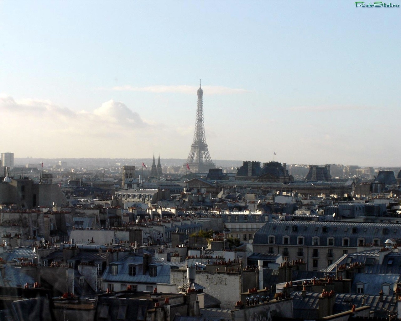 Скачать картинку Города, Архитектура, Пейзаж, Париж, Эйфелева Башня в телефон бесплатно.