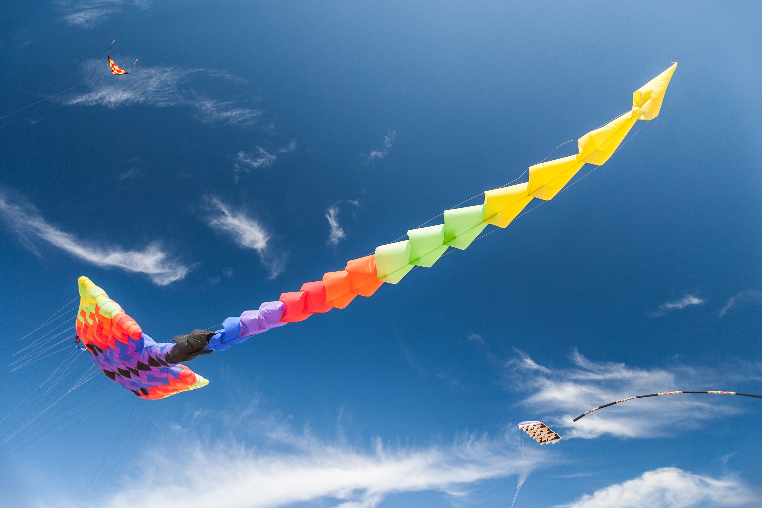 man made, kite, colorful, colors, flying, sky