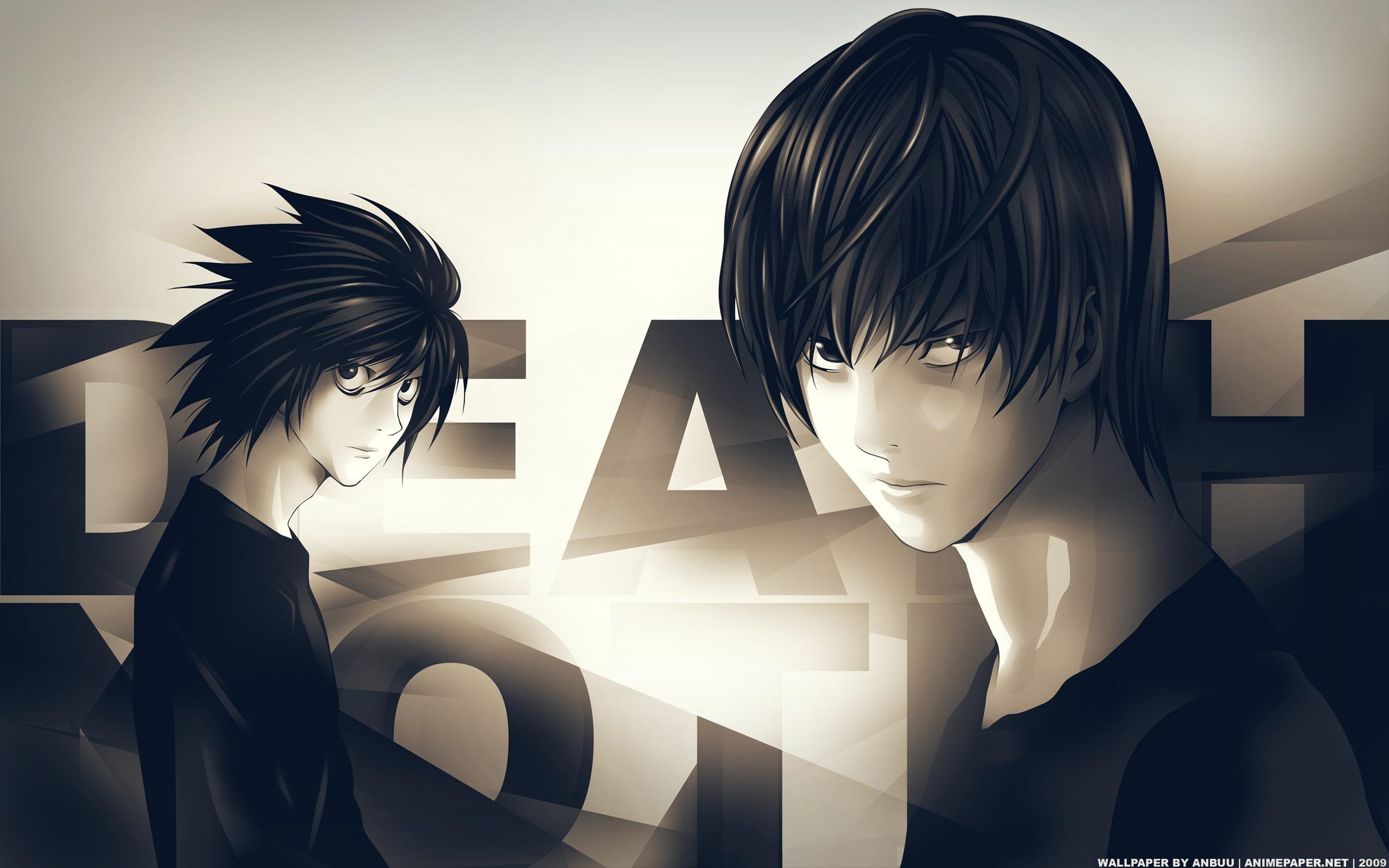death note, light yagami, anime, l (death note)
