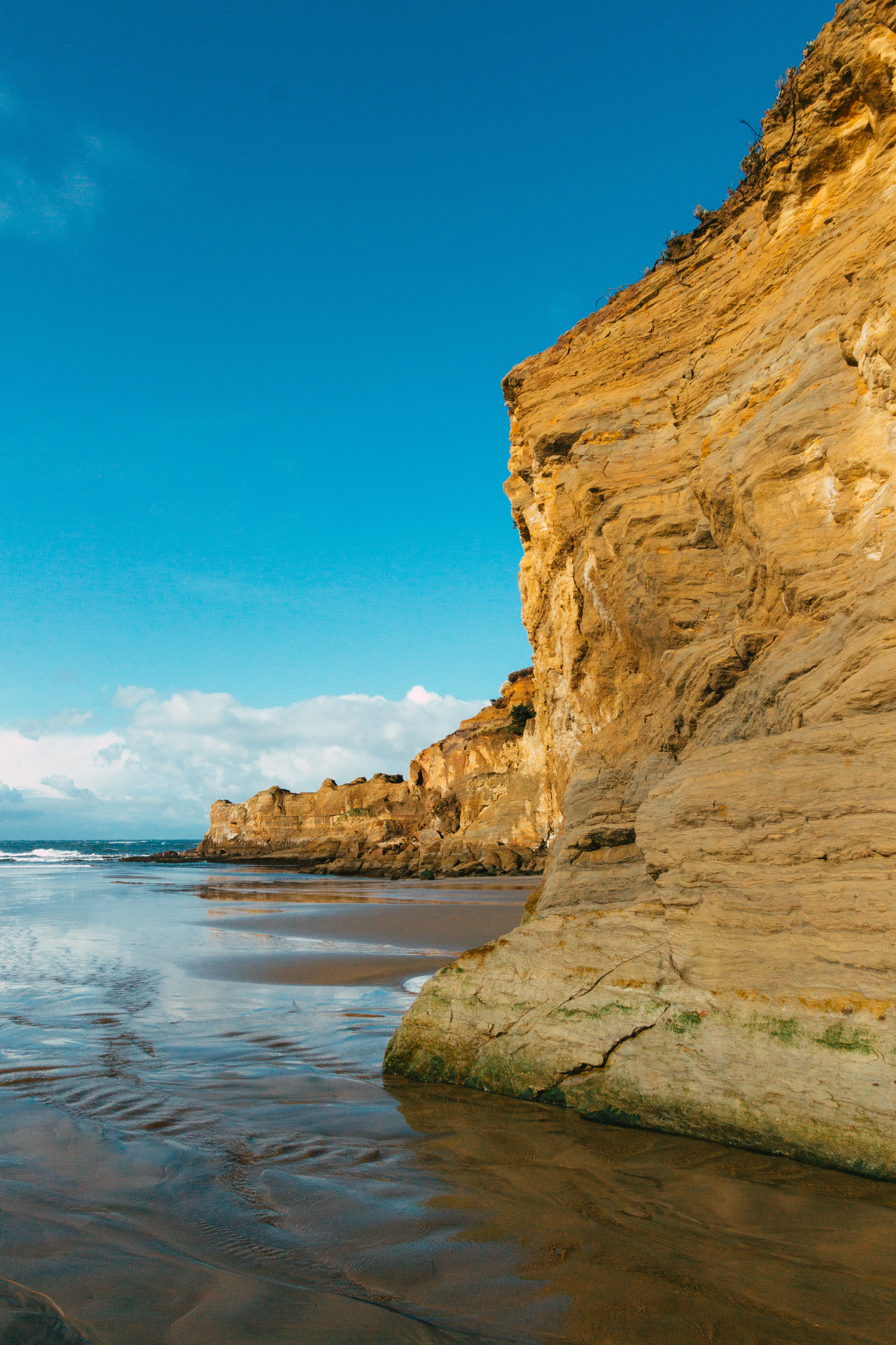 nature, sky, sea, rocks, coast, break, precipice Smartphone Background