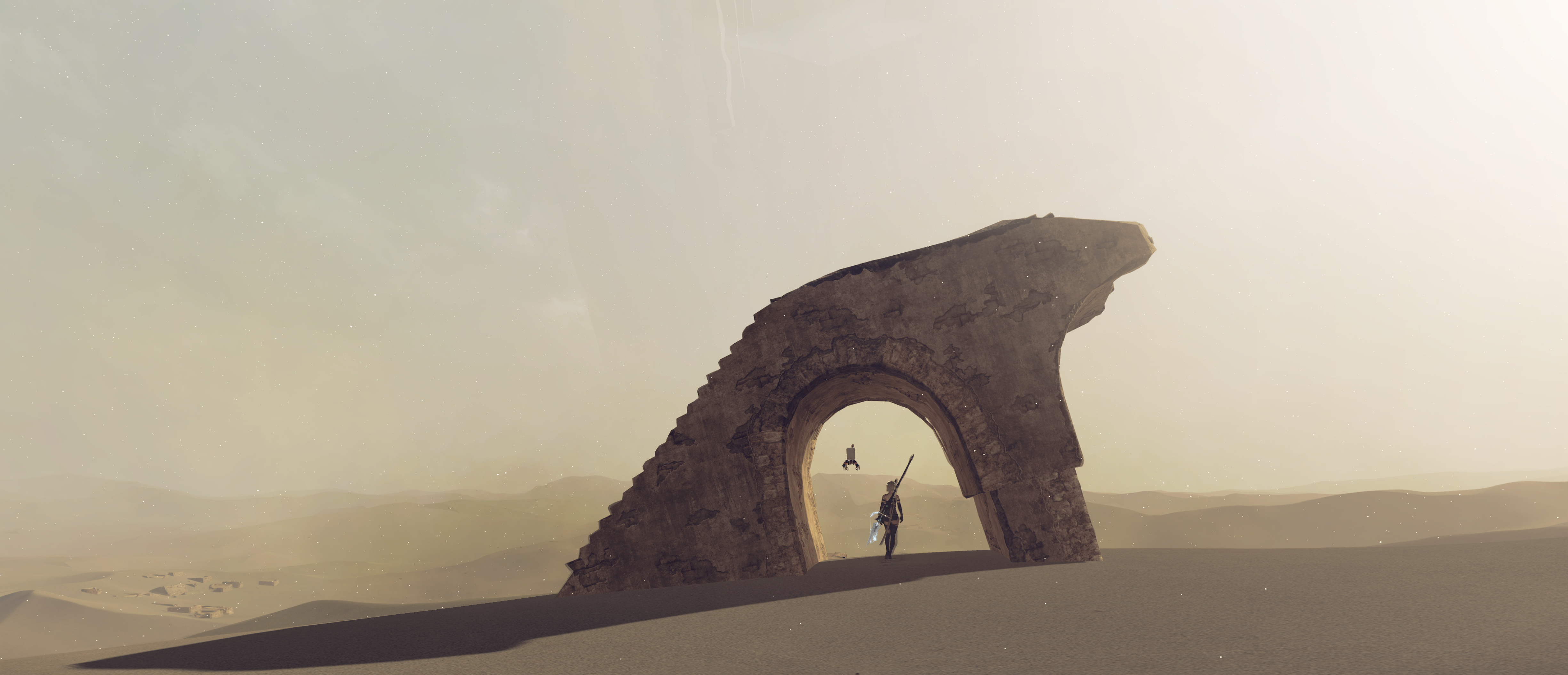 Download mobile wallpaper Desert, Ruin, Video Game, Nier: Automata for free.