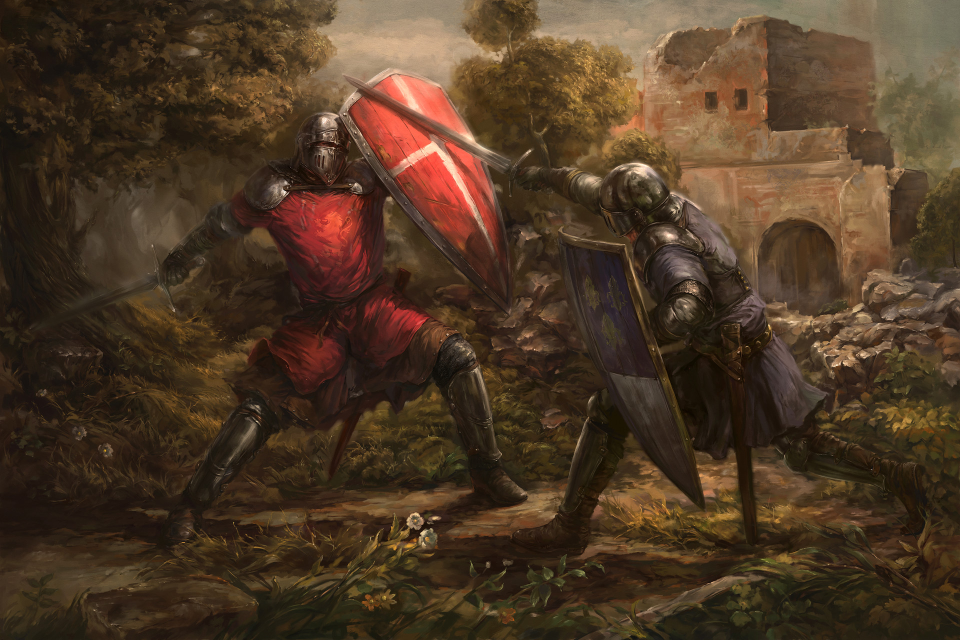 Сражение двух рыцарей