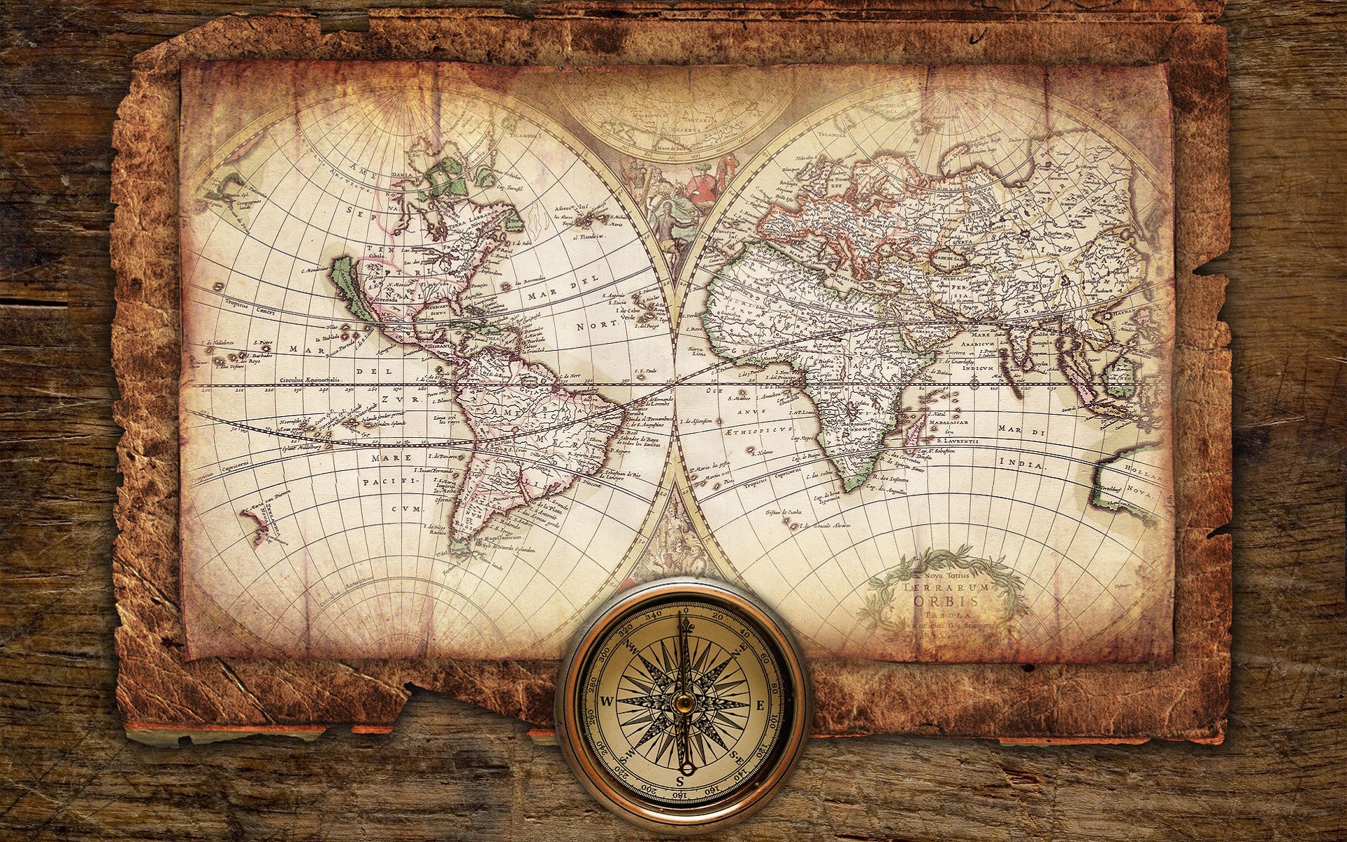Карта мира географическая старинная