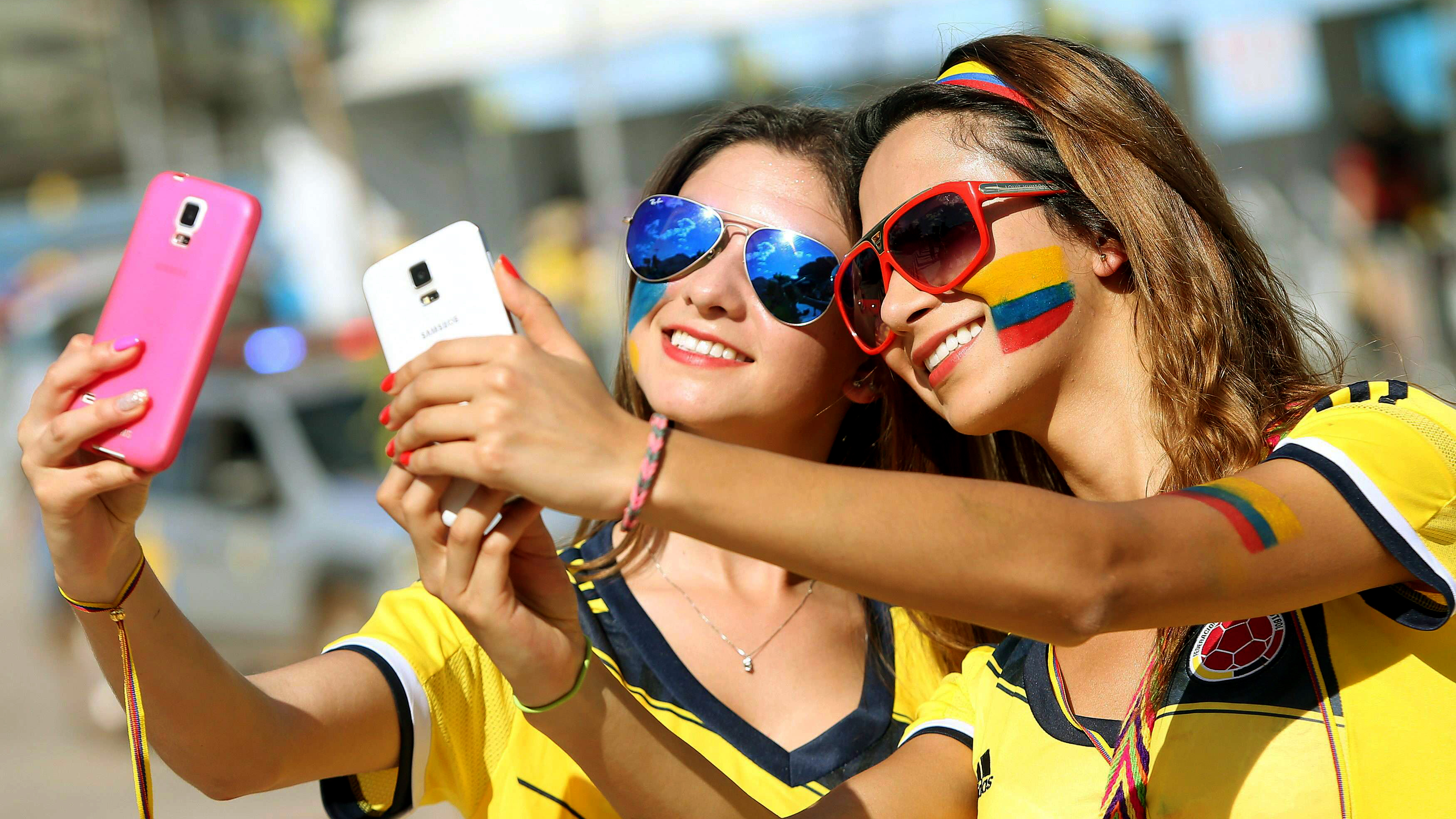 colombia, women, mood, brunette, fifa world cup, smile, sunglasses Full HD