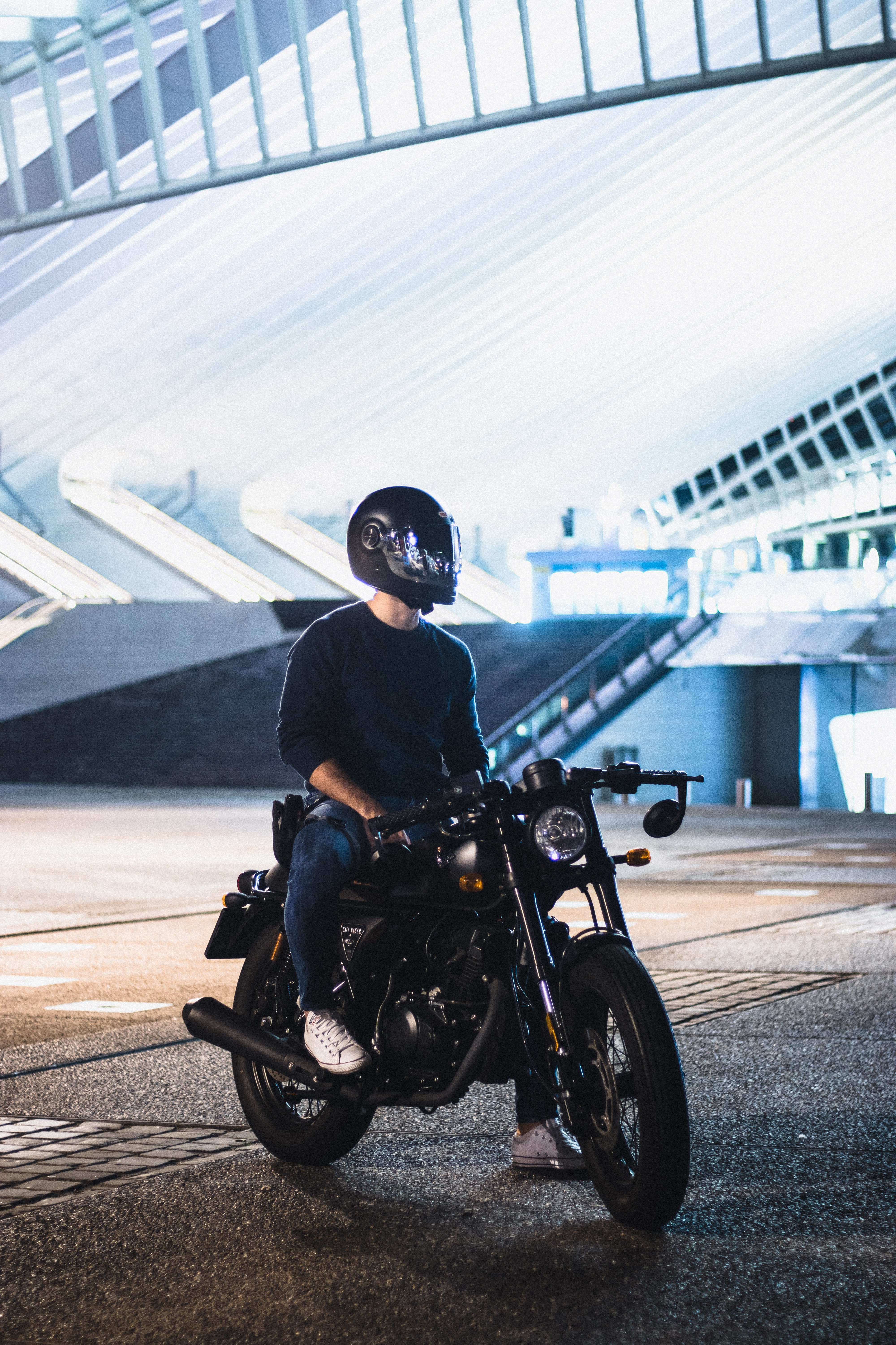 motorcyclist, headlight, motorcycles, helmet, motorcycle QHD