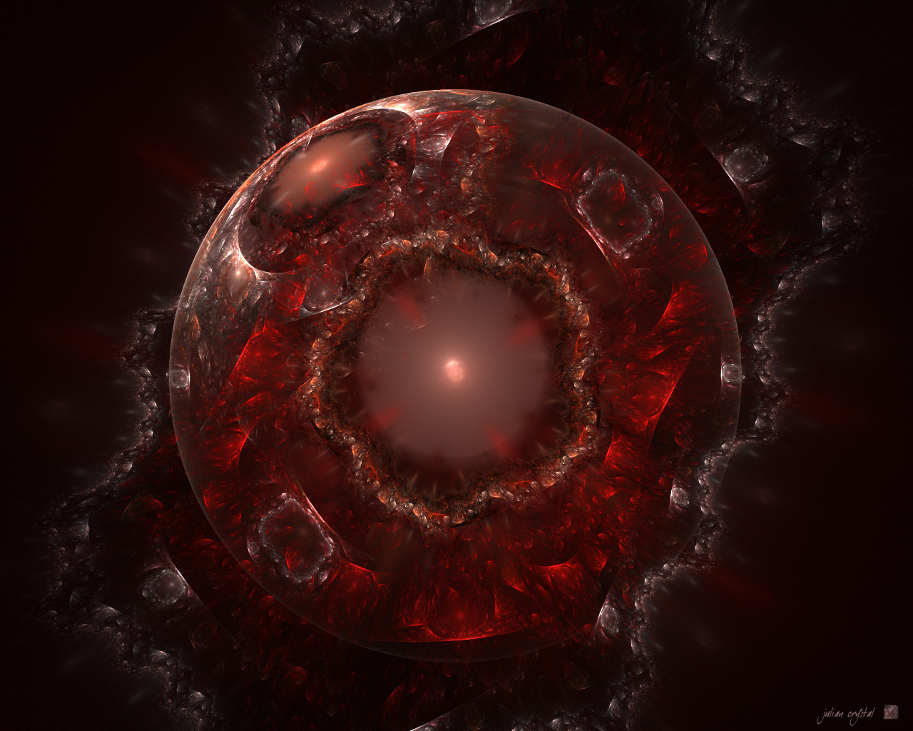 abstract, red, sphere