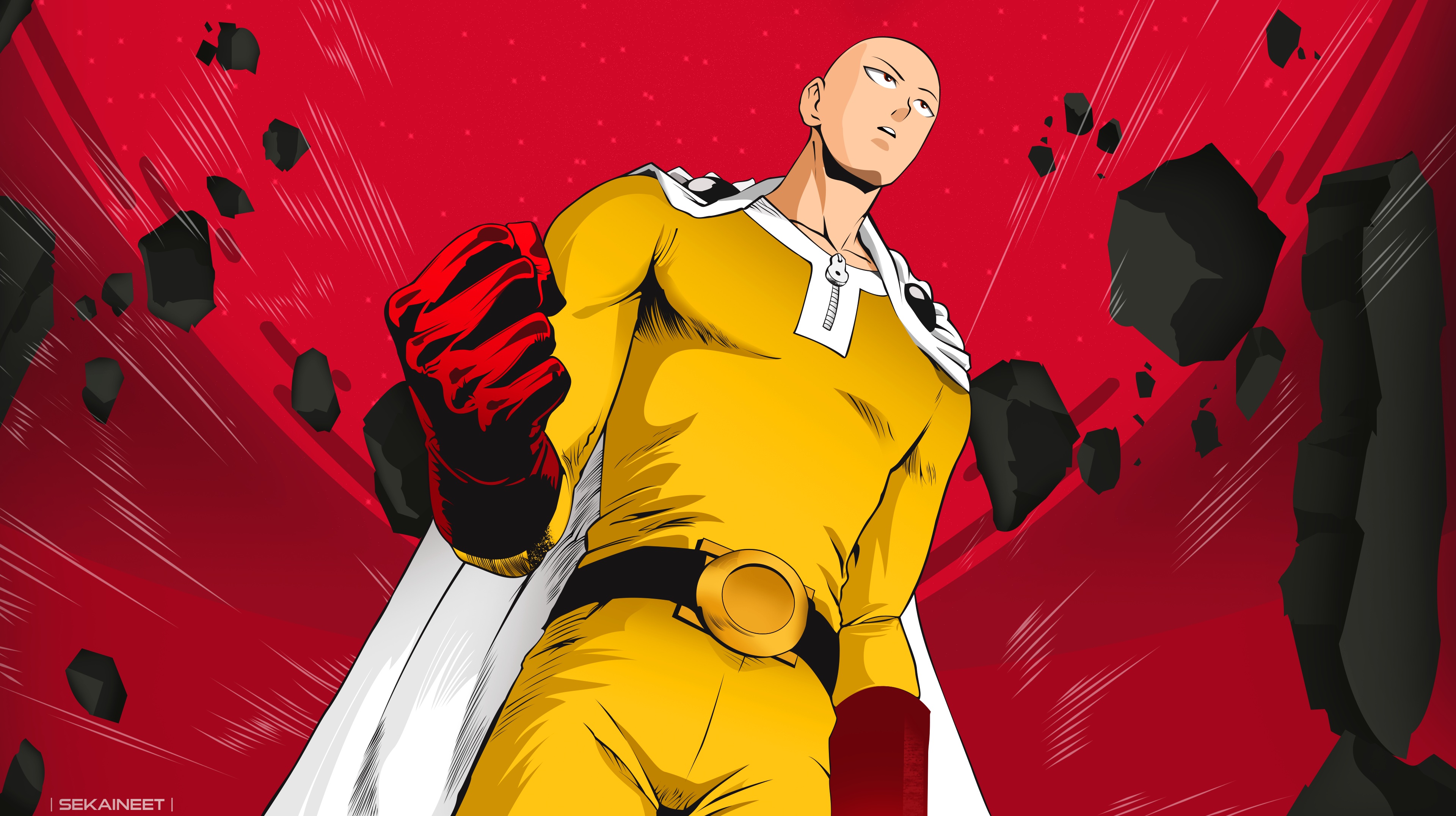 digital art, bald, anime, Saitama, superhero, One-Punch Man, 1080P, anime  man HD Wallpaper