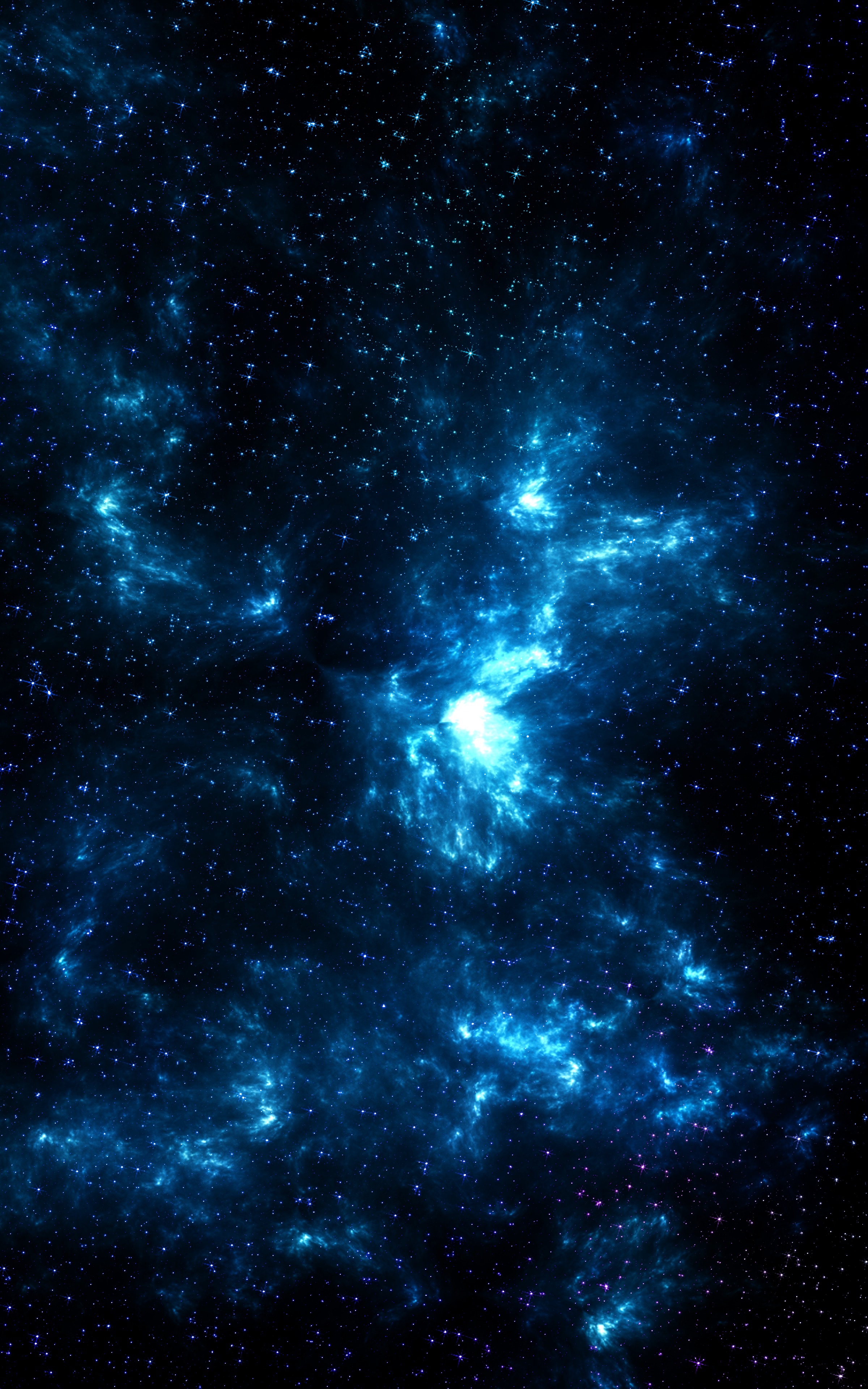 galaxy, dark, blue, shine, stars, universe, brilliance Phone Background