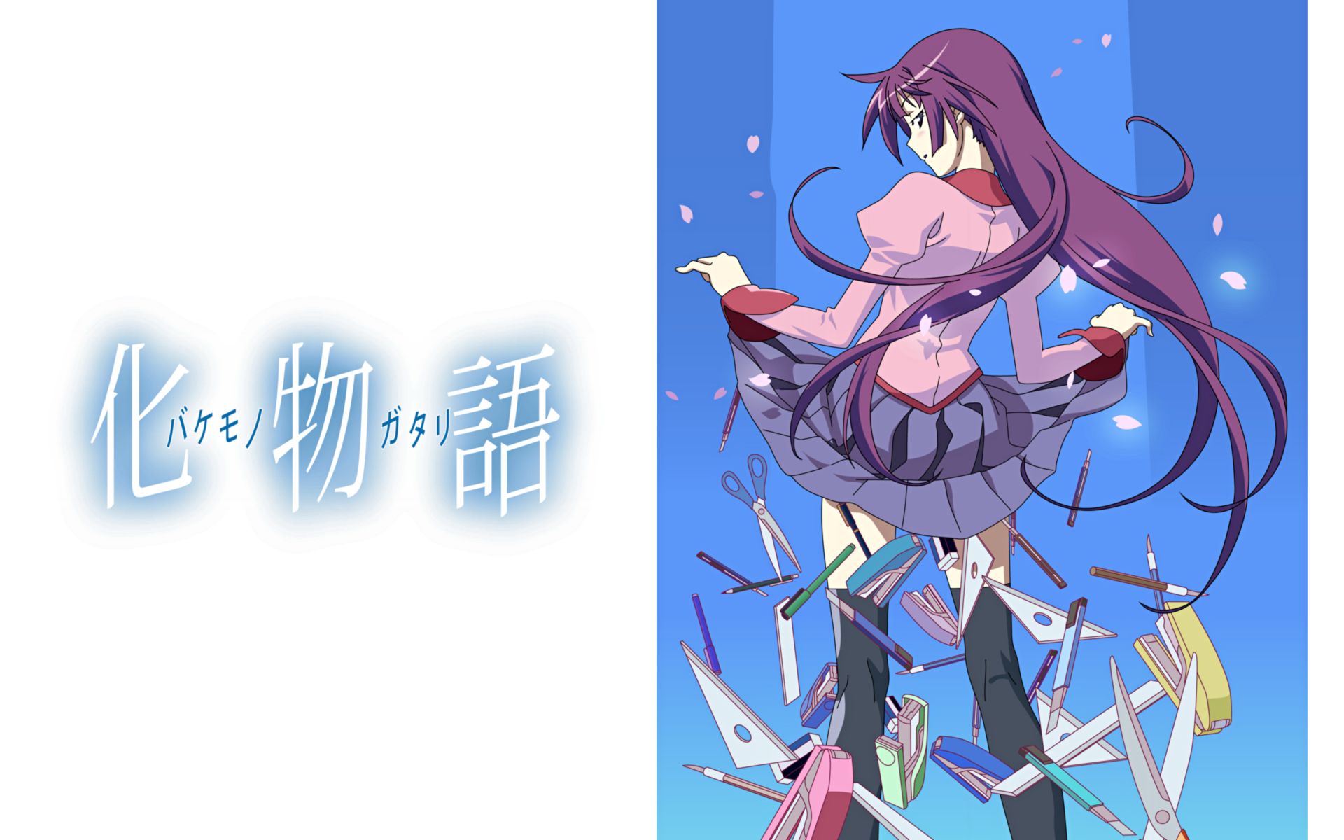 vertical wallpaper anime, monogatari (series), hitagi senjōgahara