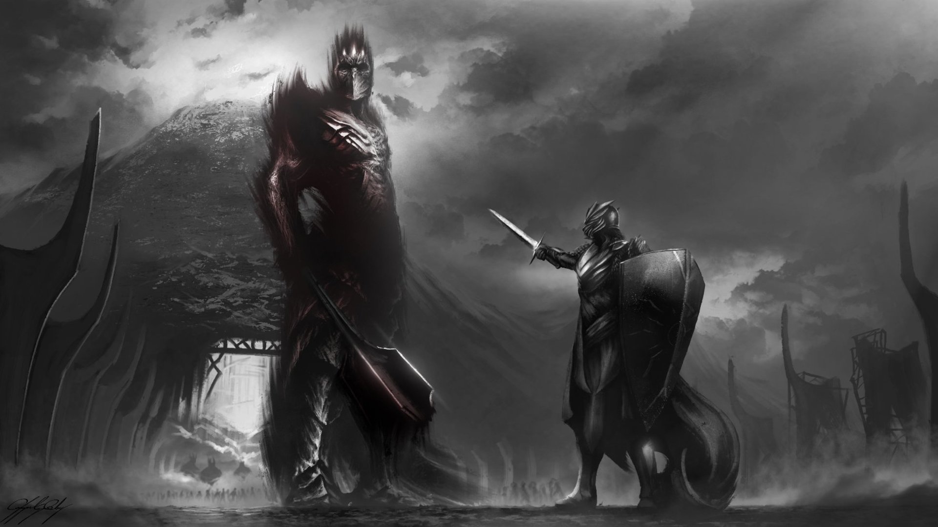 Descarga gratuita de fondo de pantalla para móvil de Fantasía, El Señor De Los Anillos, Morgoth (El Señor De Los Anillos), Fingolfin (El Señor De Los Anillos).