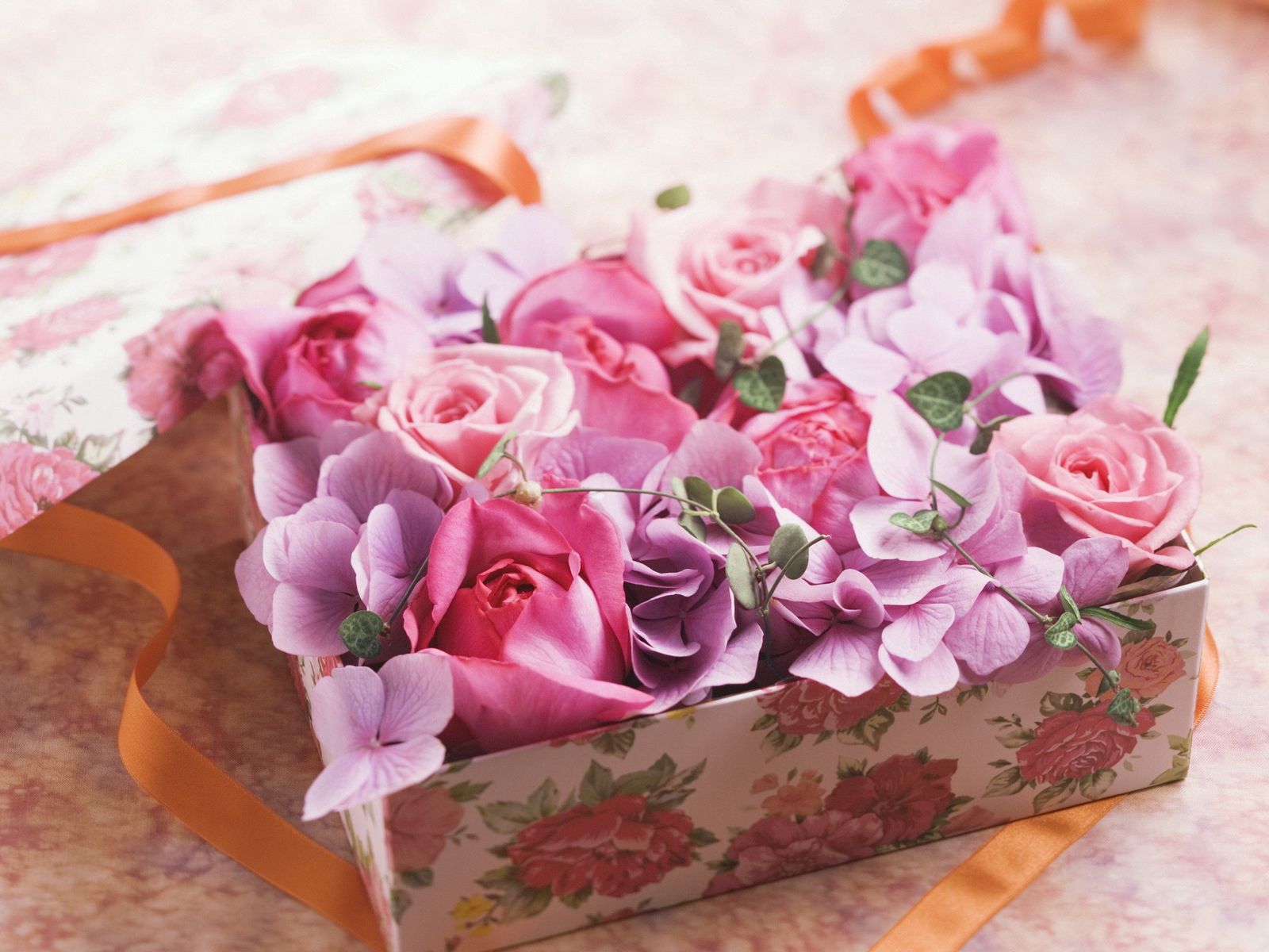 flowers, roses, box, present, gift, tape, capsule Full HD