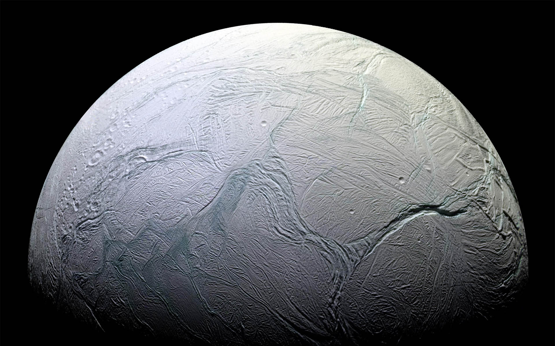628096 Hintergrundbild herunterladen science fiction, enceladus, mond, saturn - Bildschirmschoner und Bilder kostenlos