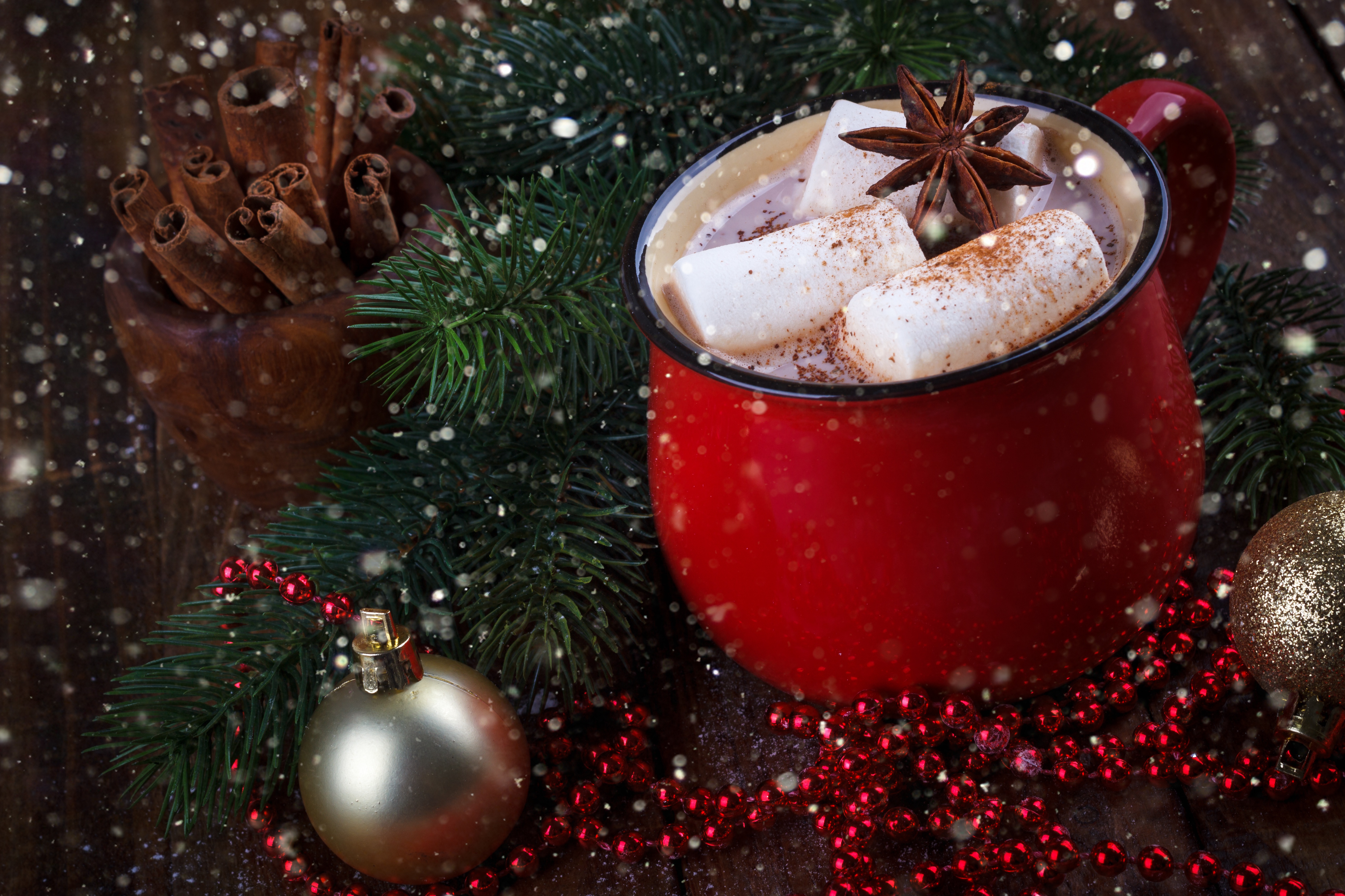 food, hot chocolate, bauble, christmas, marshmallow