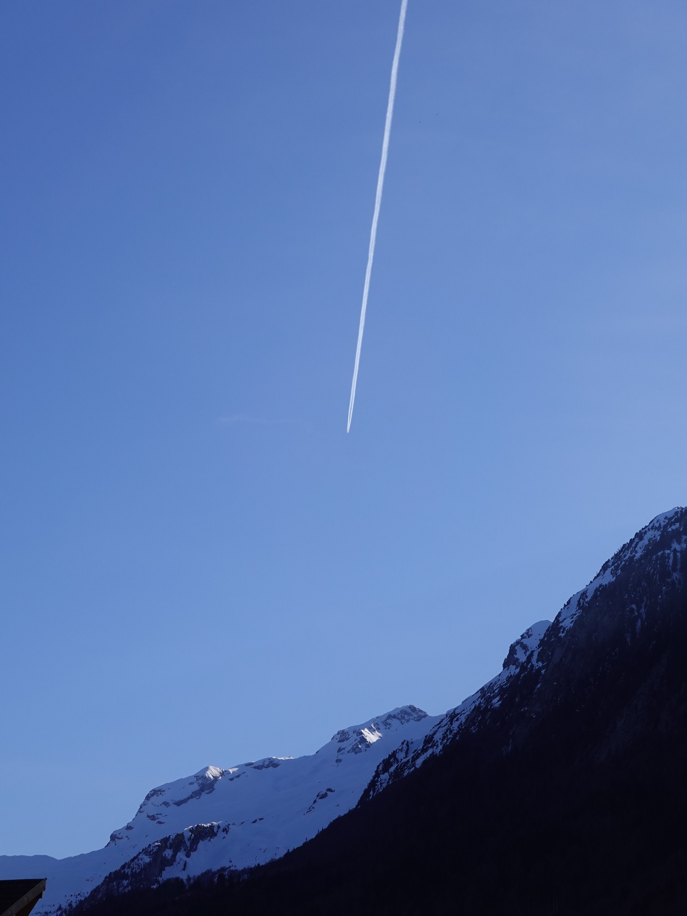 mountain, plane, airplane, nature, snow, track, trace Full HD