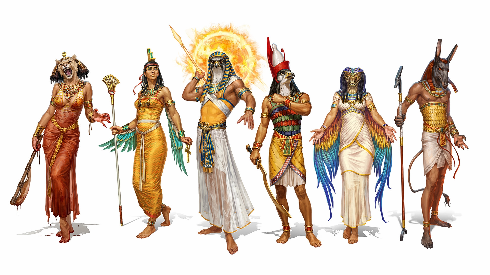Download mobile wallpaper Fantasy, Gods, Egyptian, Isis (Deity), Horus (Deity), Ra (Deity), Sekhmet (Deity), Set (Deity), Wadjet (Deity) for free.