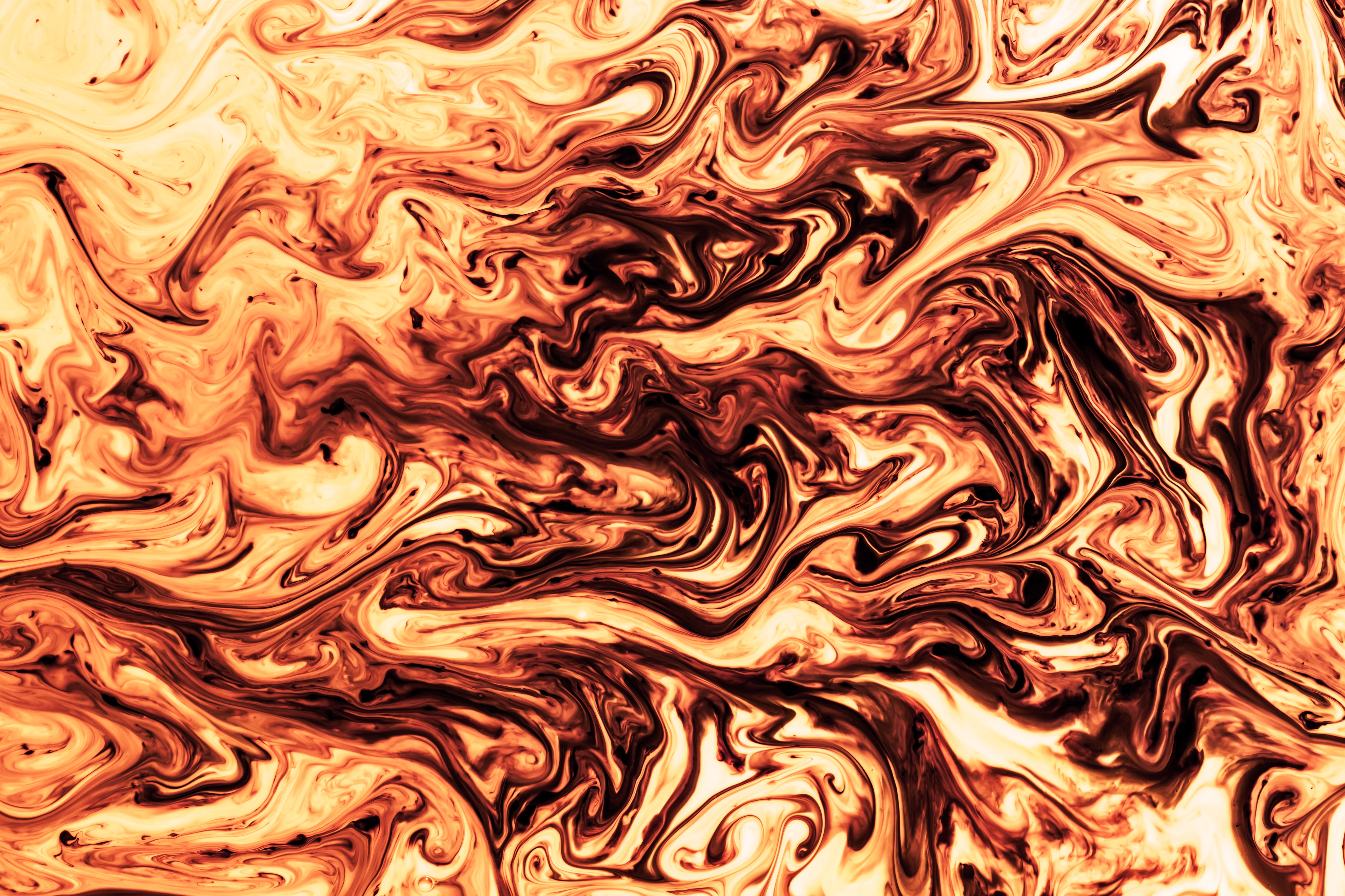 Download mobile wallpaper Wavy, Divorces, Brown, Paint, Abstract, Liquid for free.
