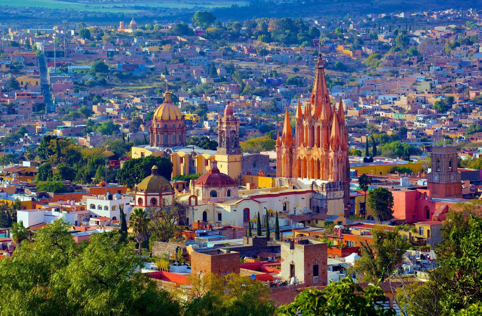 mexico, man made, san miguel de allende, architecture, bajio, church, city, towns