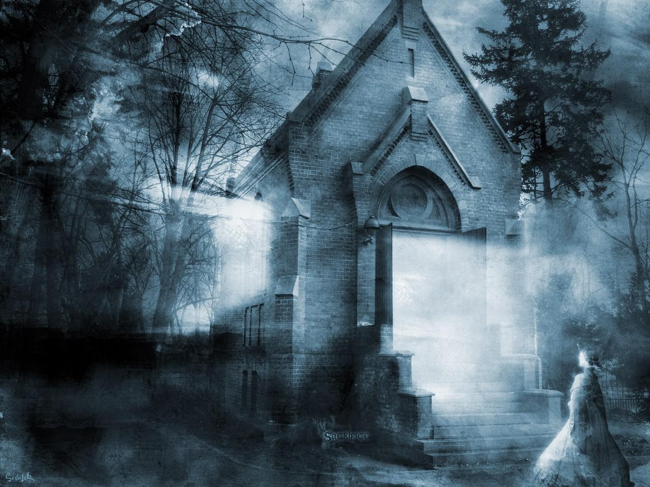 dark, ghost, church, fog
