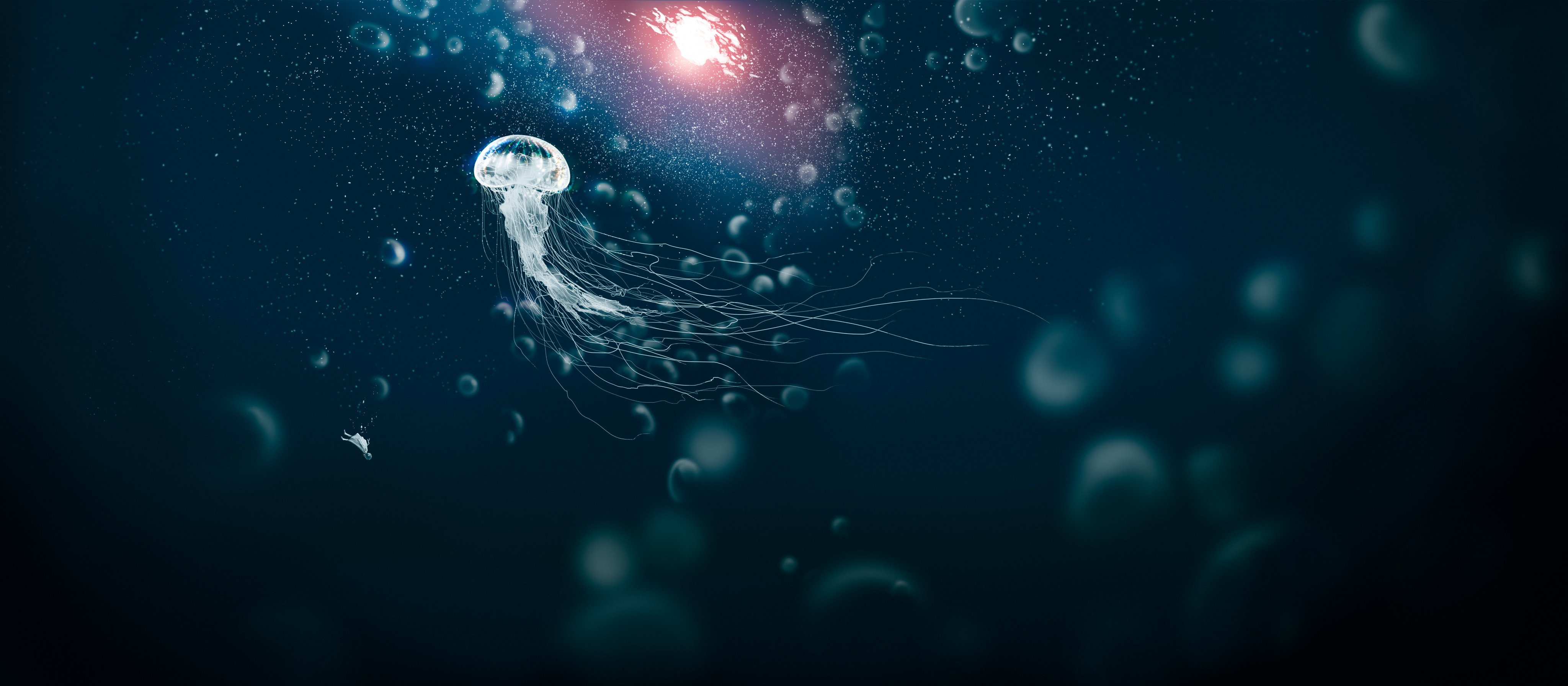Арт глубина с медузой