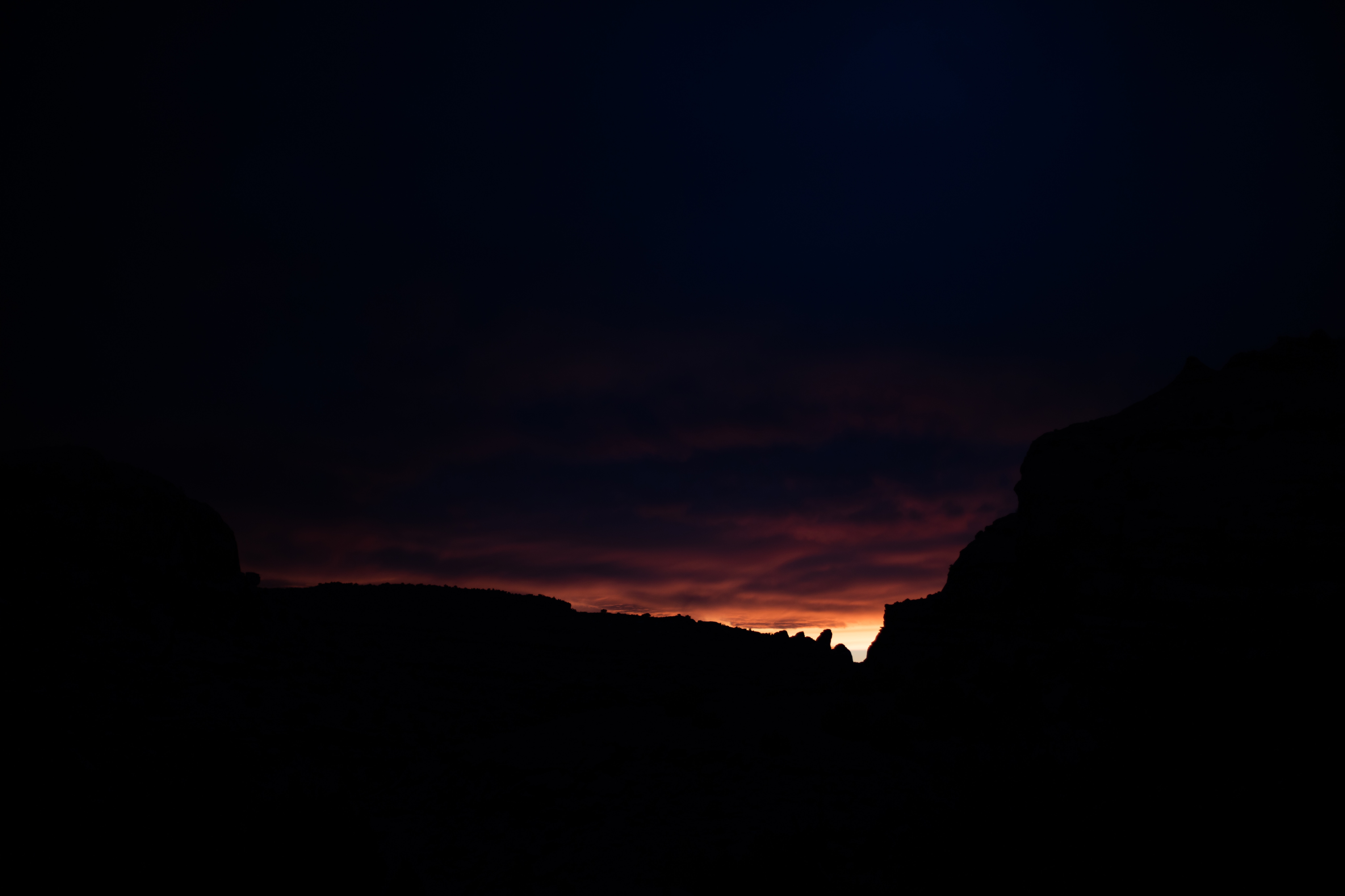 Full HD mountains, twilight, dark, dusk, outlines, evening, darkly