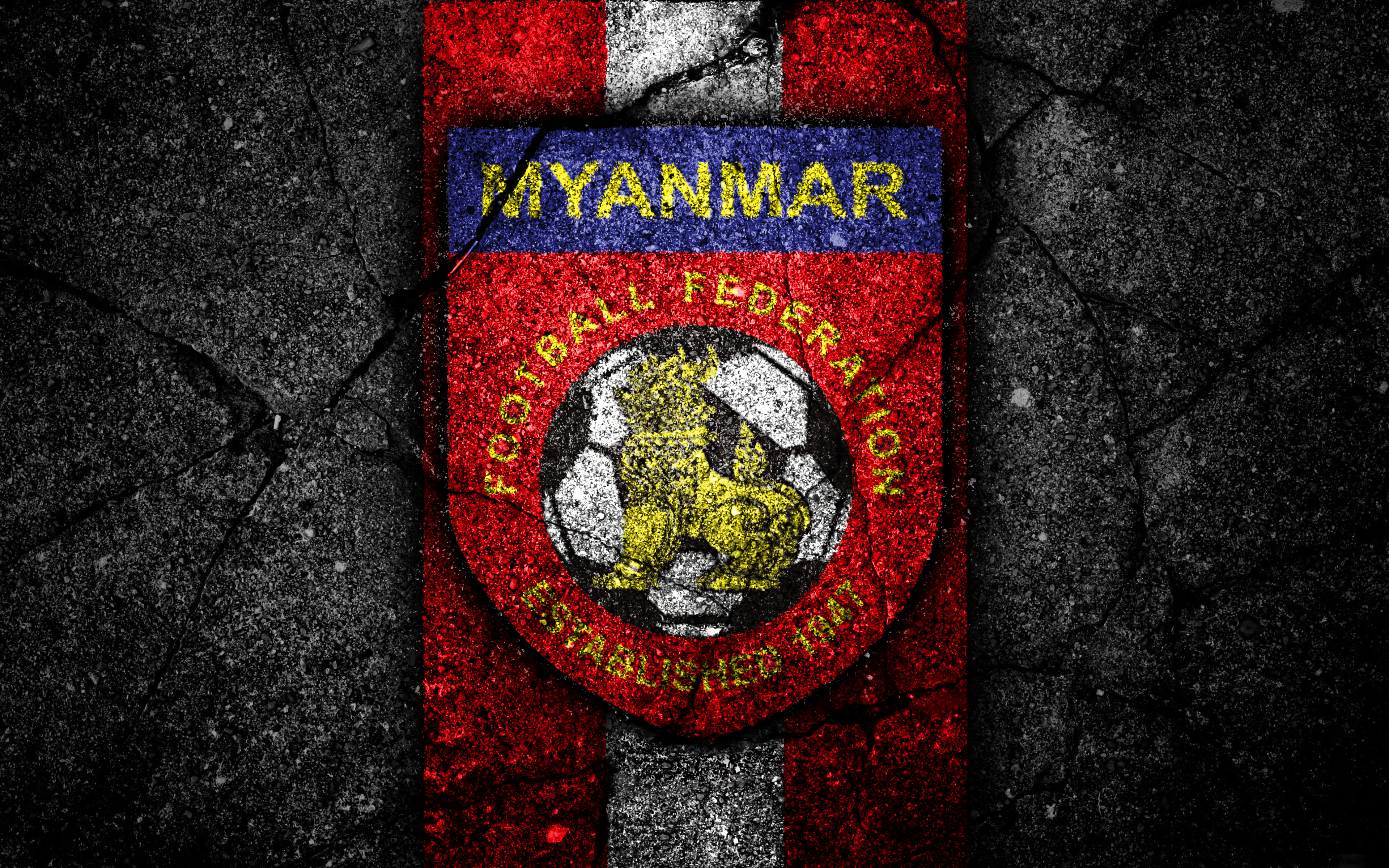 1531419 descargar imagen deporte, selección nacional de fútbol de birmania, emblema, logo, birmania, fútbol: fondos de pantalla y protectores de pantalla gratis