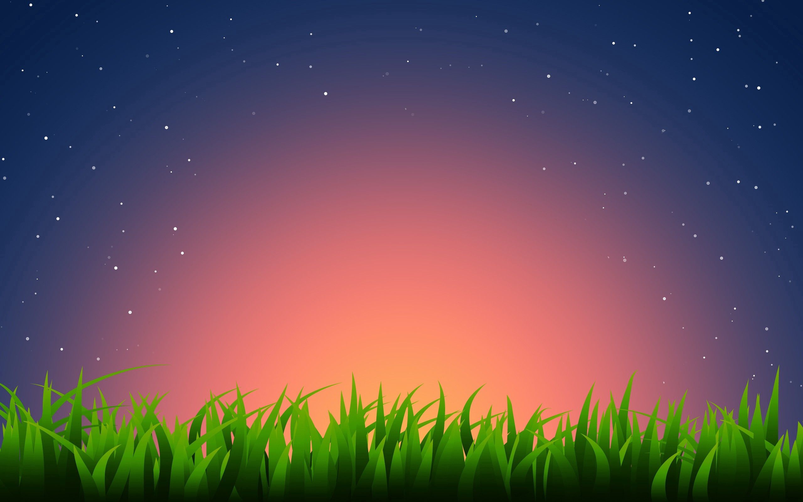 wallpapers light coloured, vector, grass, stars, horizon, light