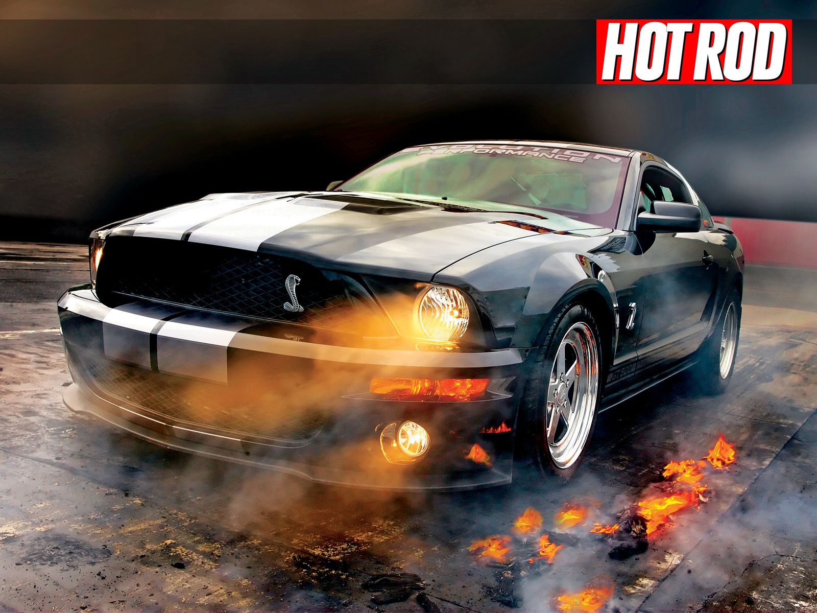 ford mustang shelby gt500 в дыму