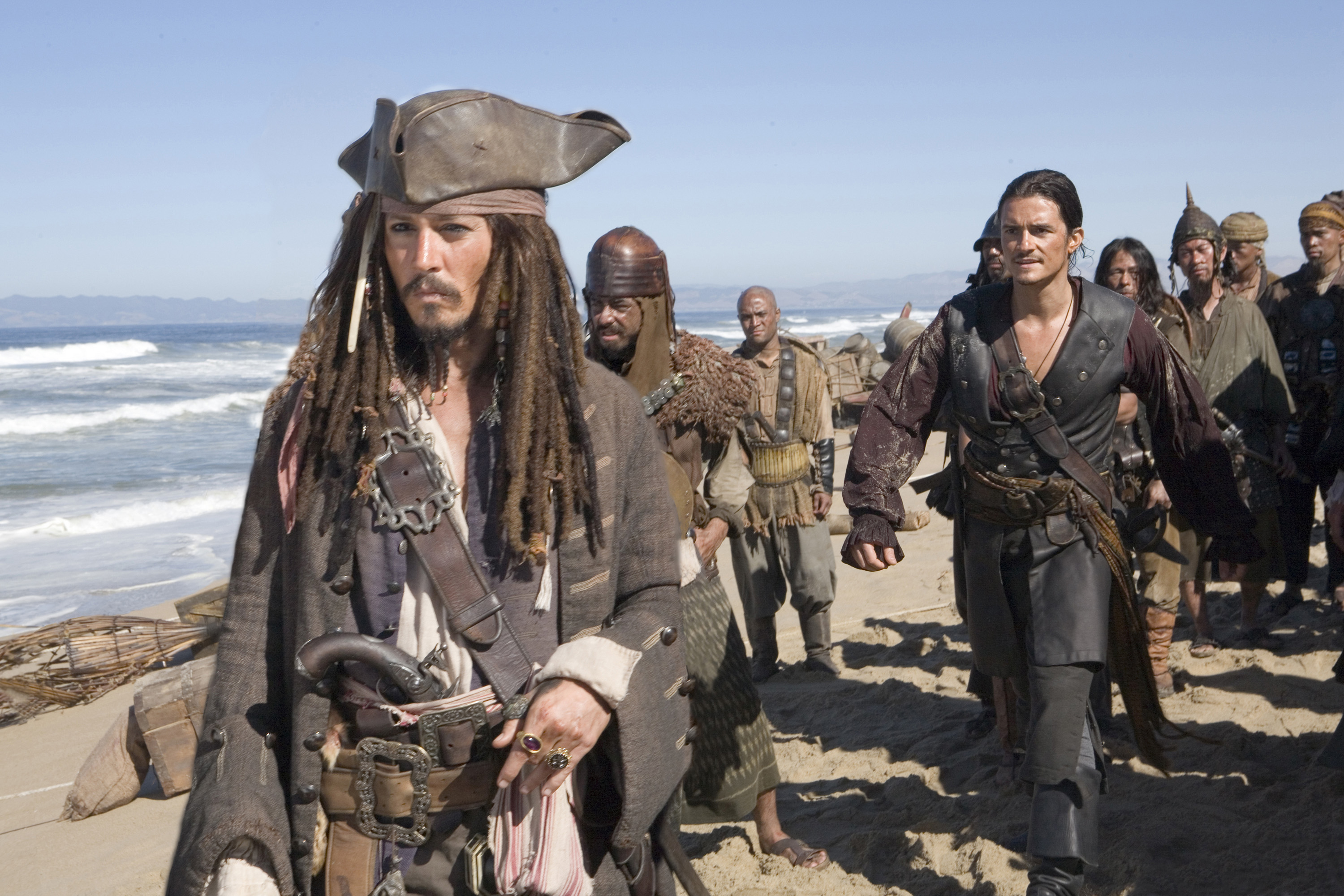 movie, pirates of the caribbean: at world's end, jack sparrow, johnny depp, orlando bloom, will turner, pirates of the caribbean