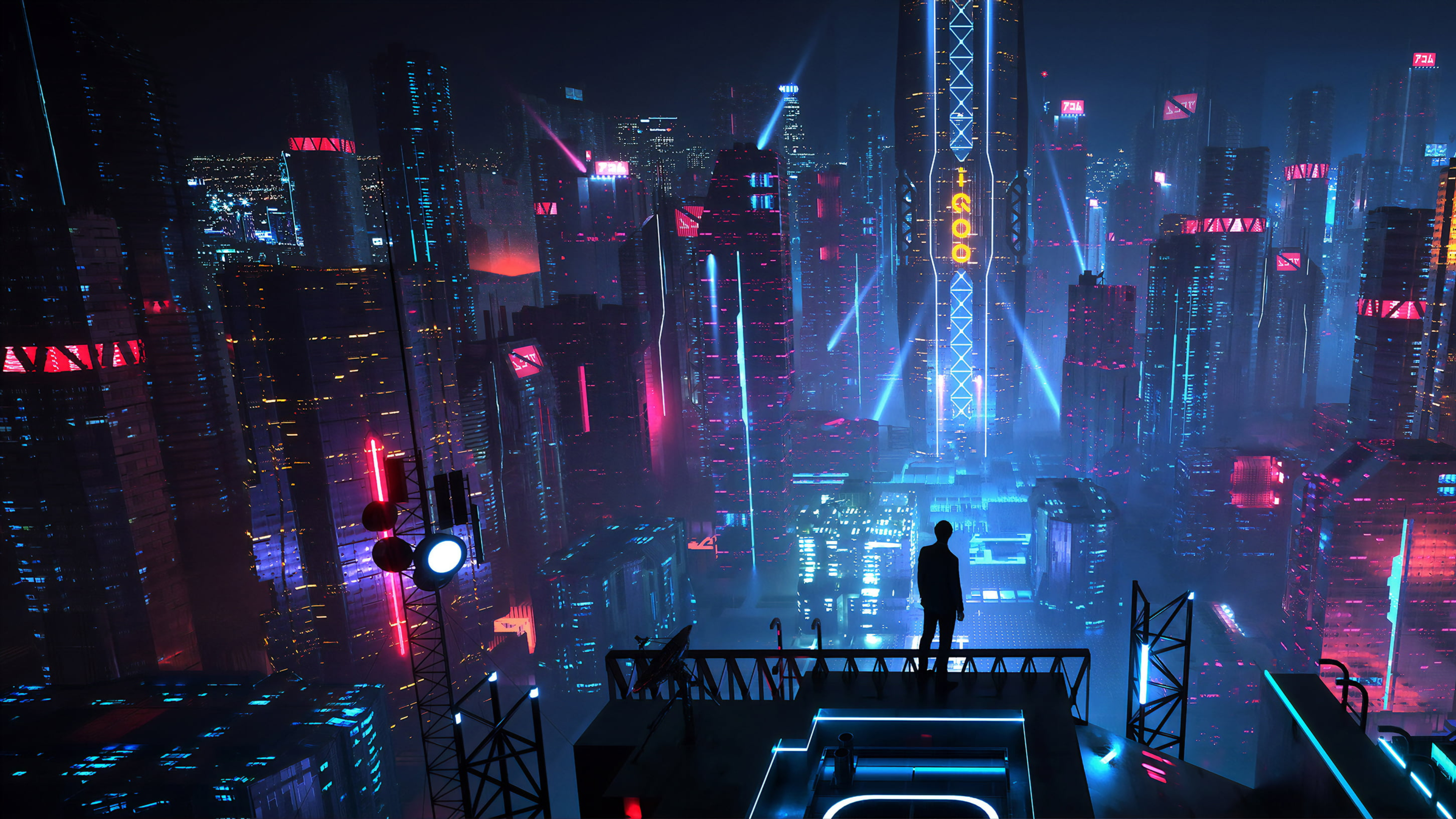 Cyberpunk Art City неон