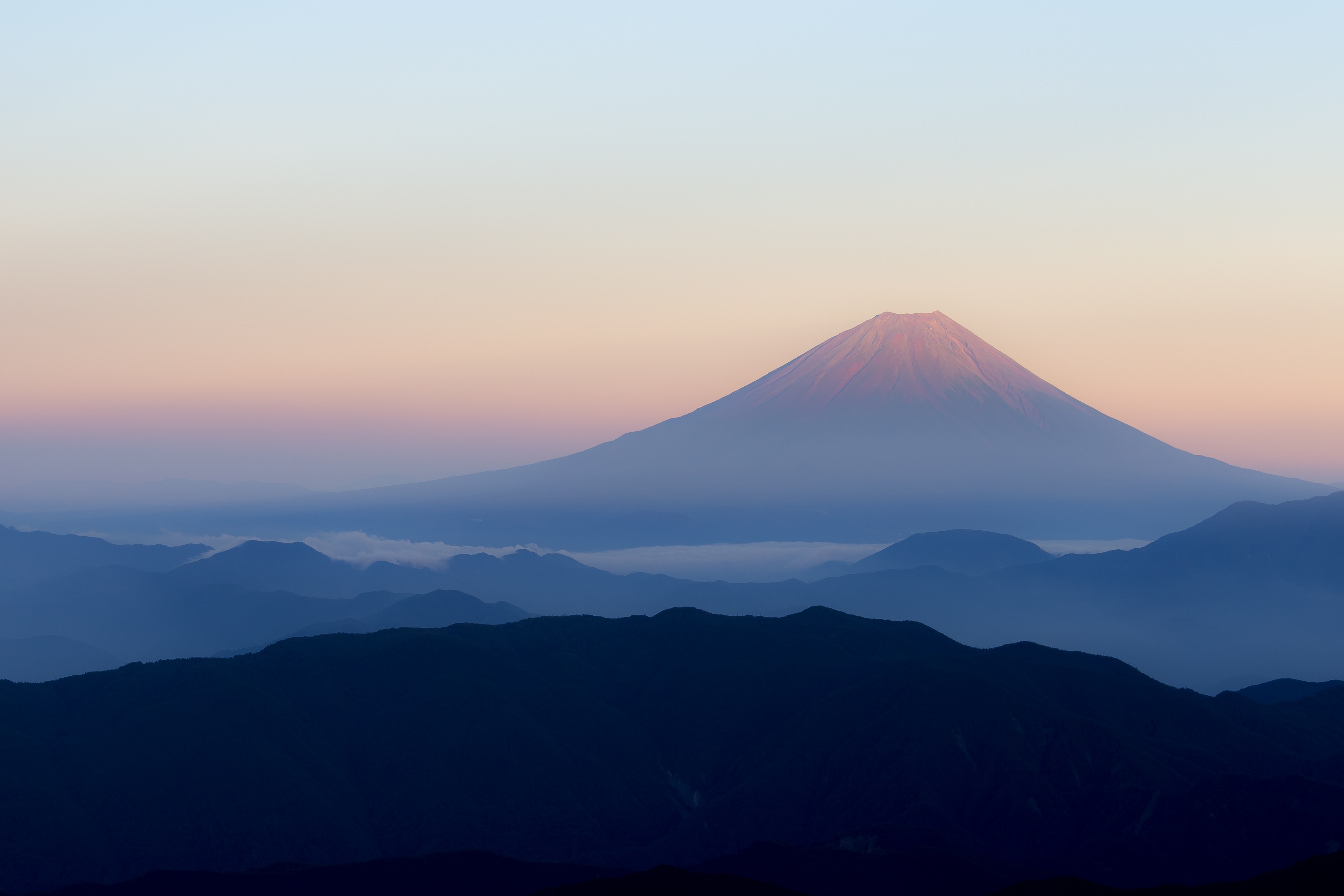 japan, mountain, fog, fuji, nature, volcano, fujiyama 4K Ultra