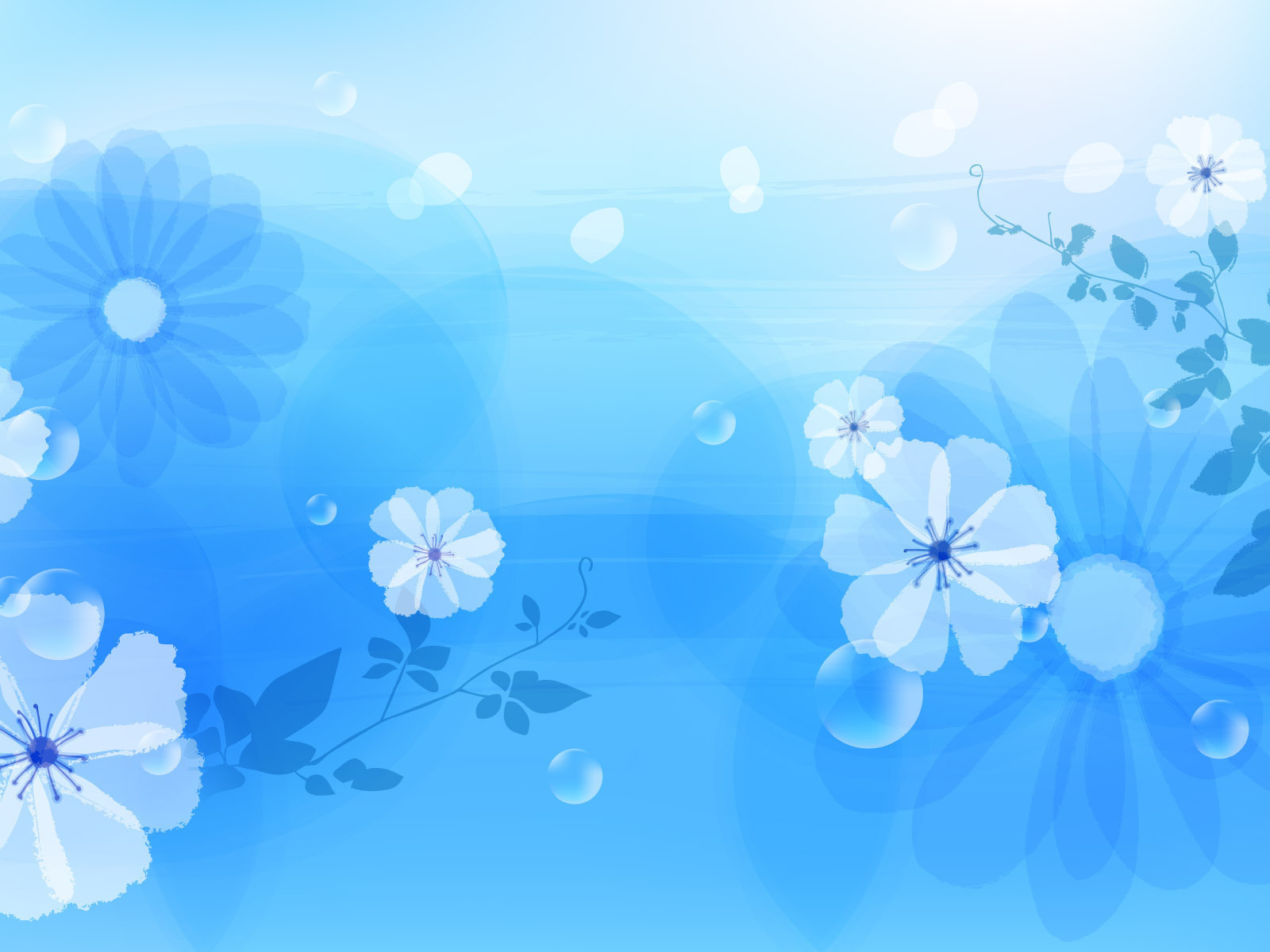 Красивые цветы на голубом фоне