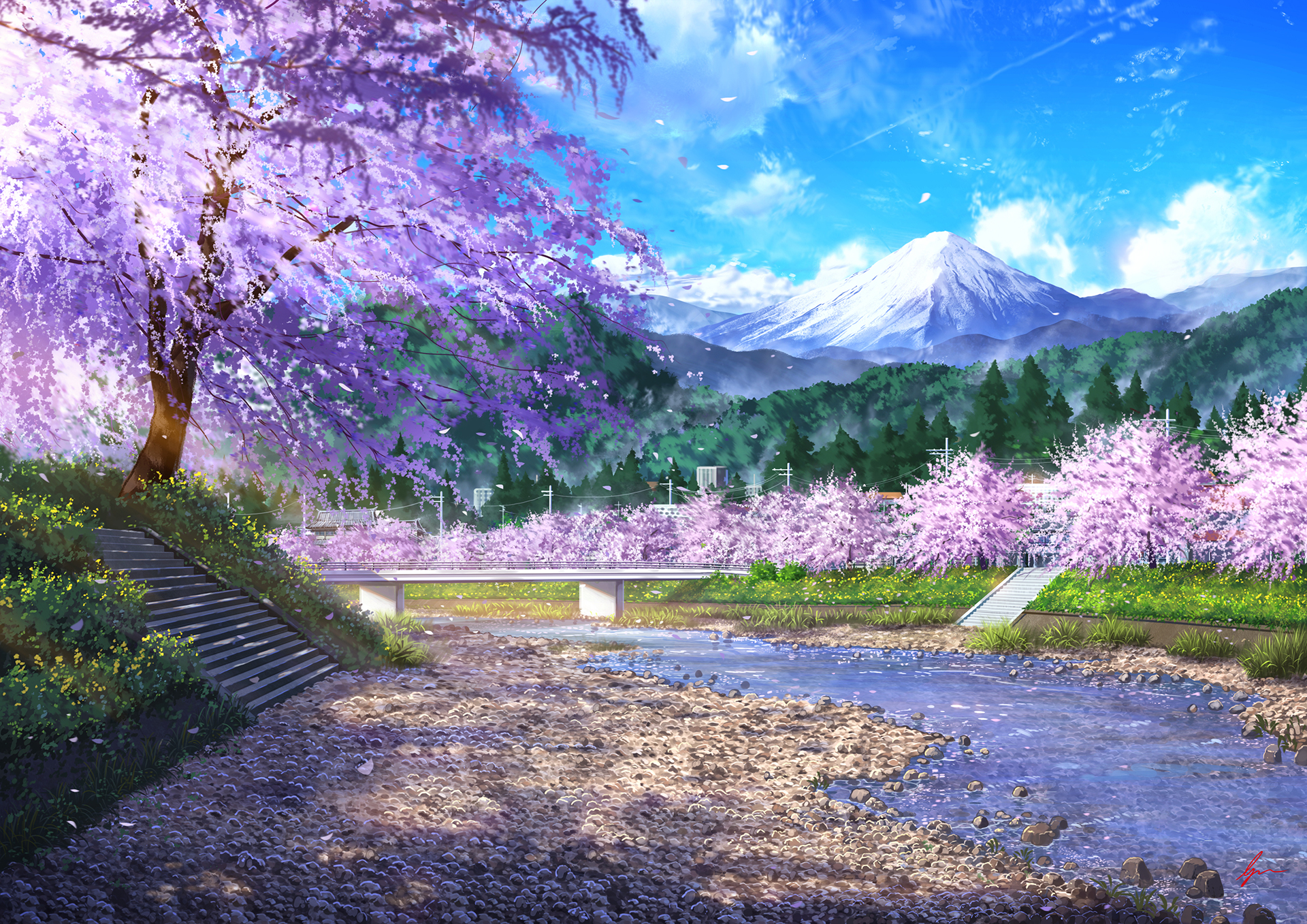 HD wallpaper: anime landscape, river, night, stars, reflection, scenics -  nature | Wallpaper Flare
