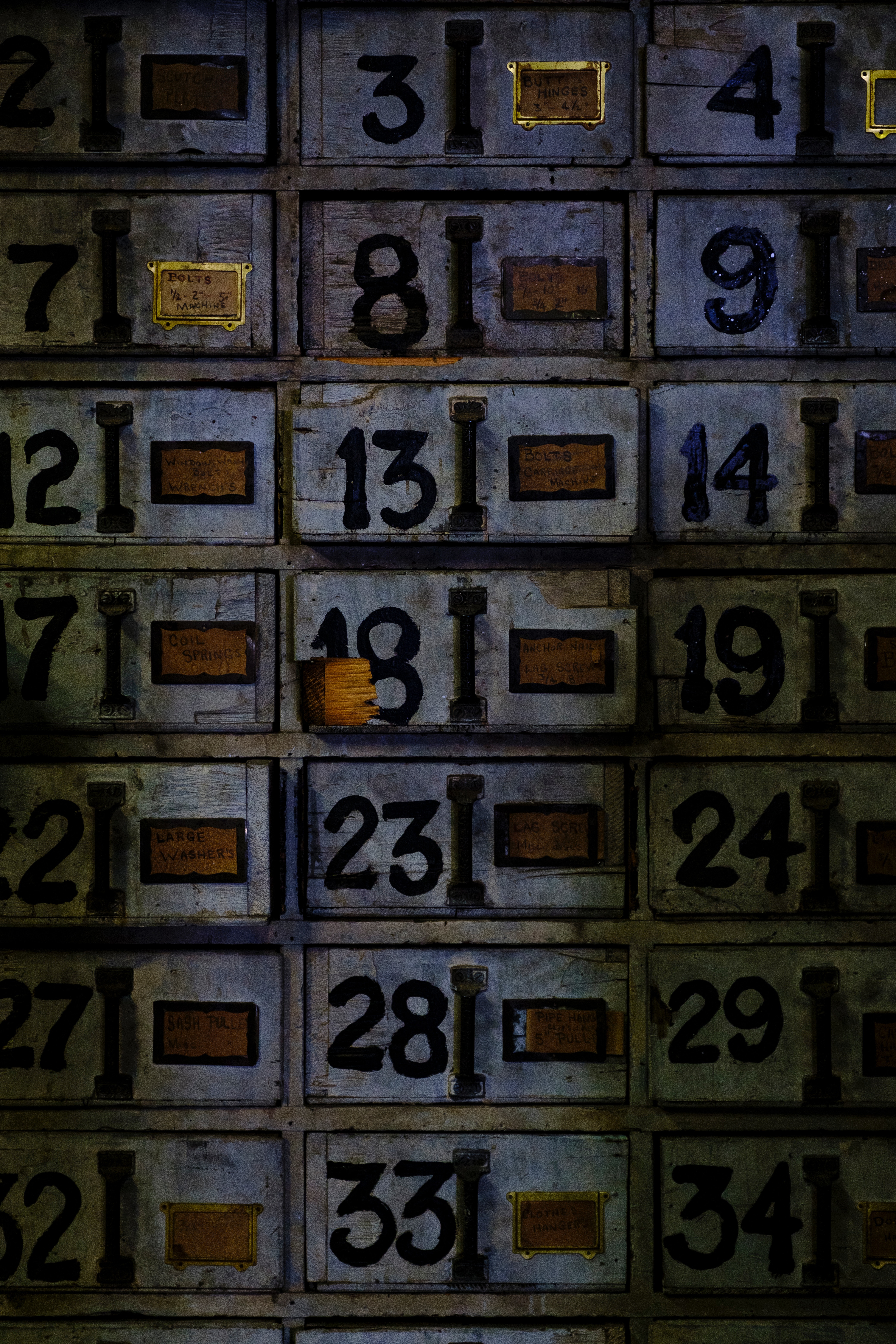 numbers, miscellanea, miscellaneous, cells, cell, boxes, plates, rooms, nameplates