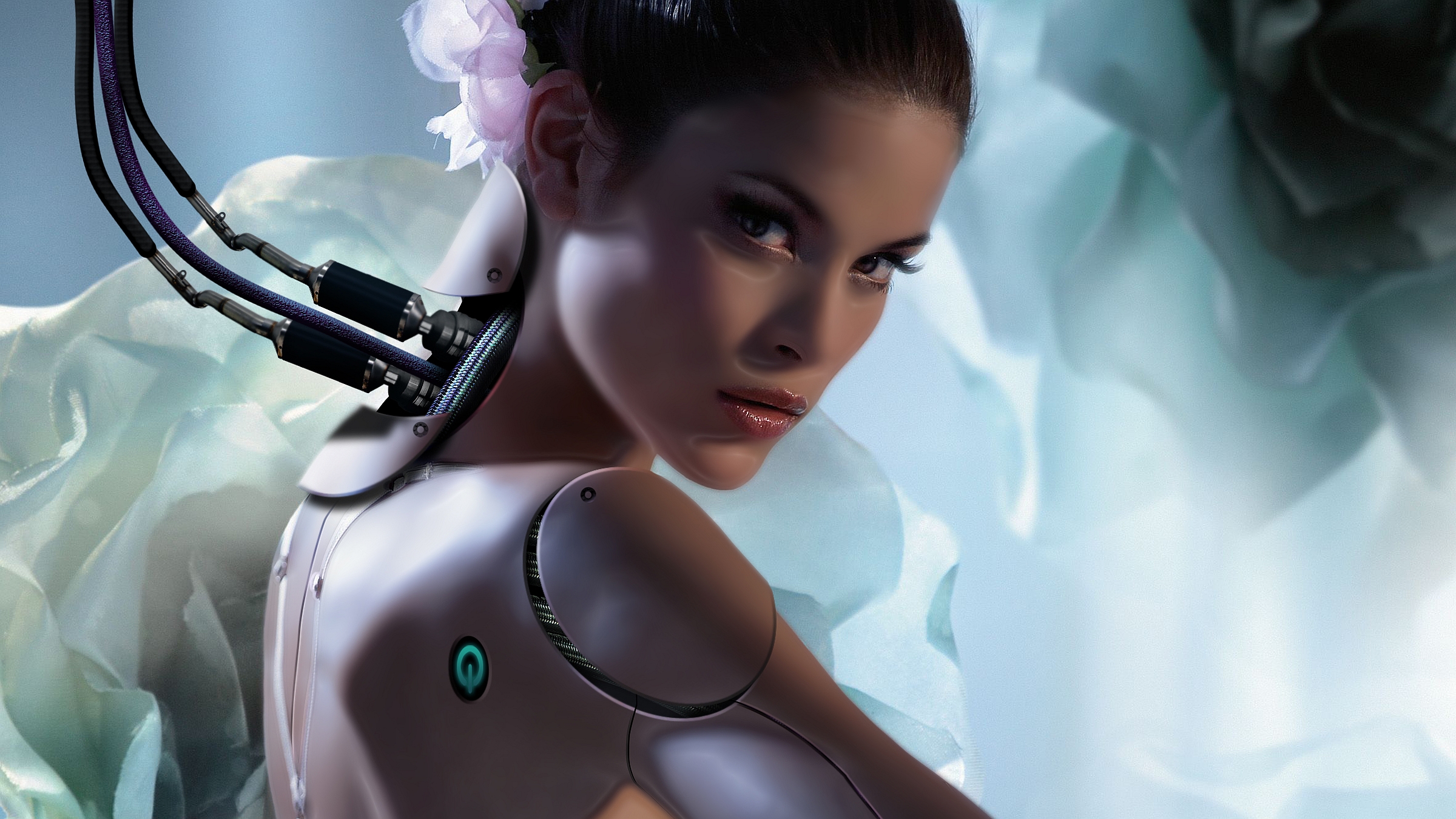 Cyberpunk robot girl фото 70