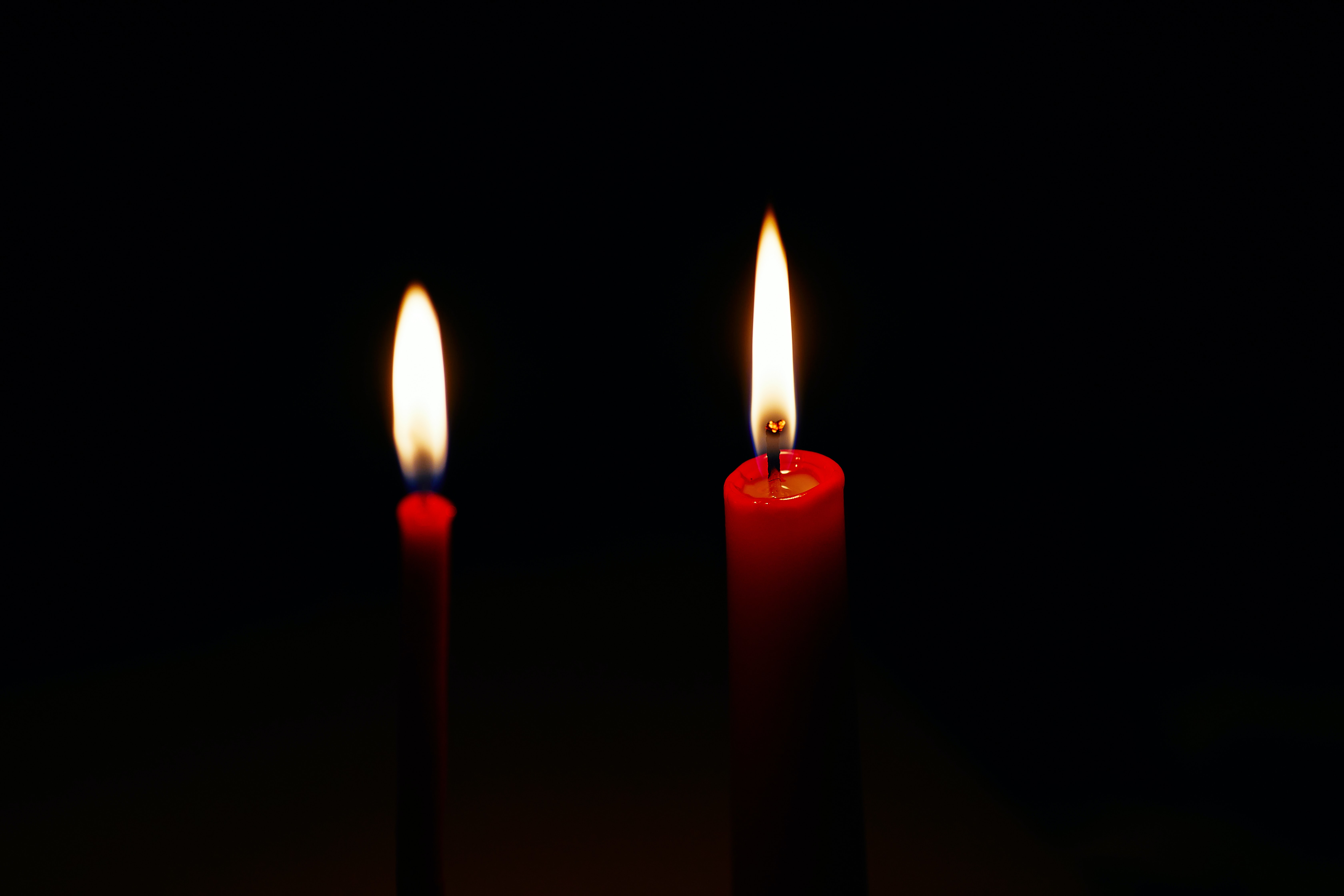 Download mobile wallpaper Flame, Wax, Candle, Dark for free.