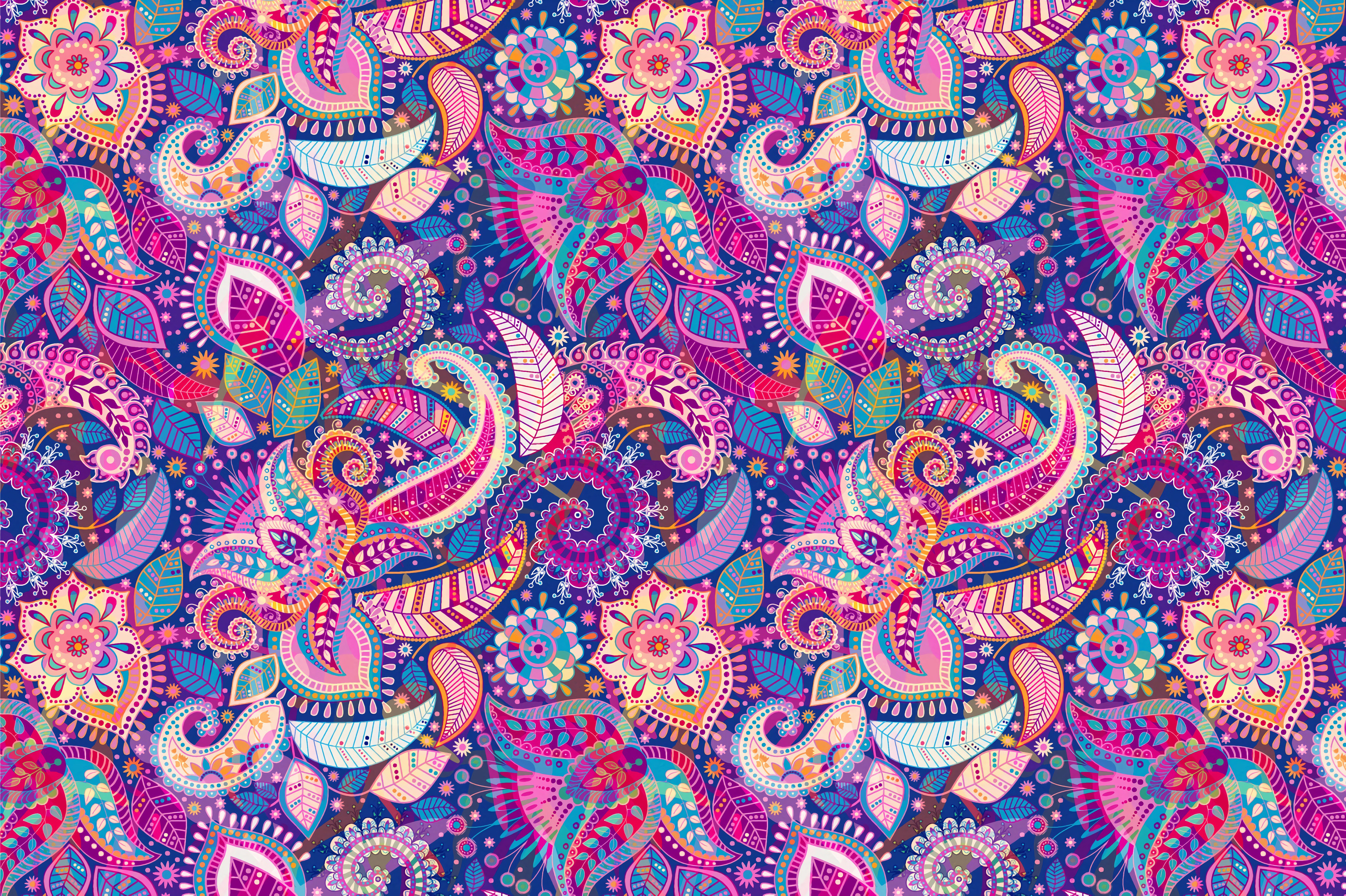 Download mobile wallpaper Motley, Art, Flowers, Multicolored, Pattern, Ornament, Textures, Texture for free.