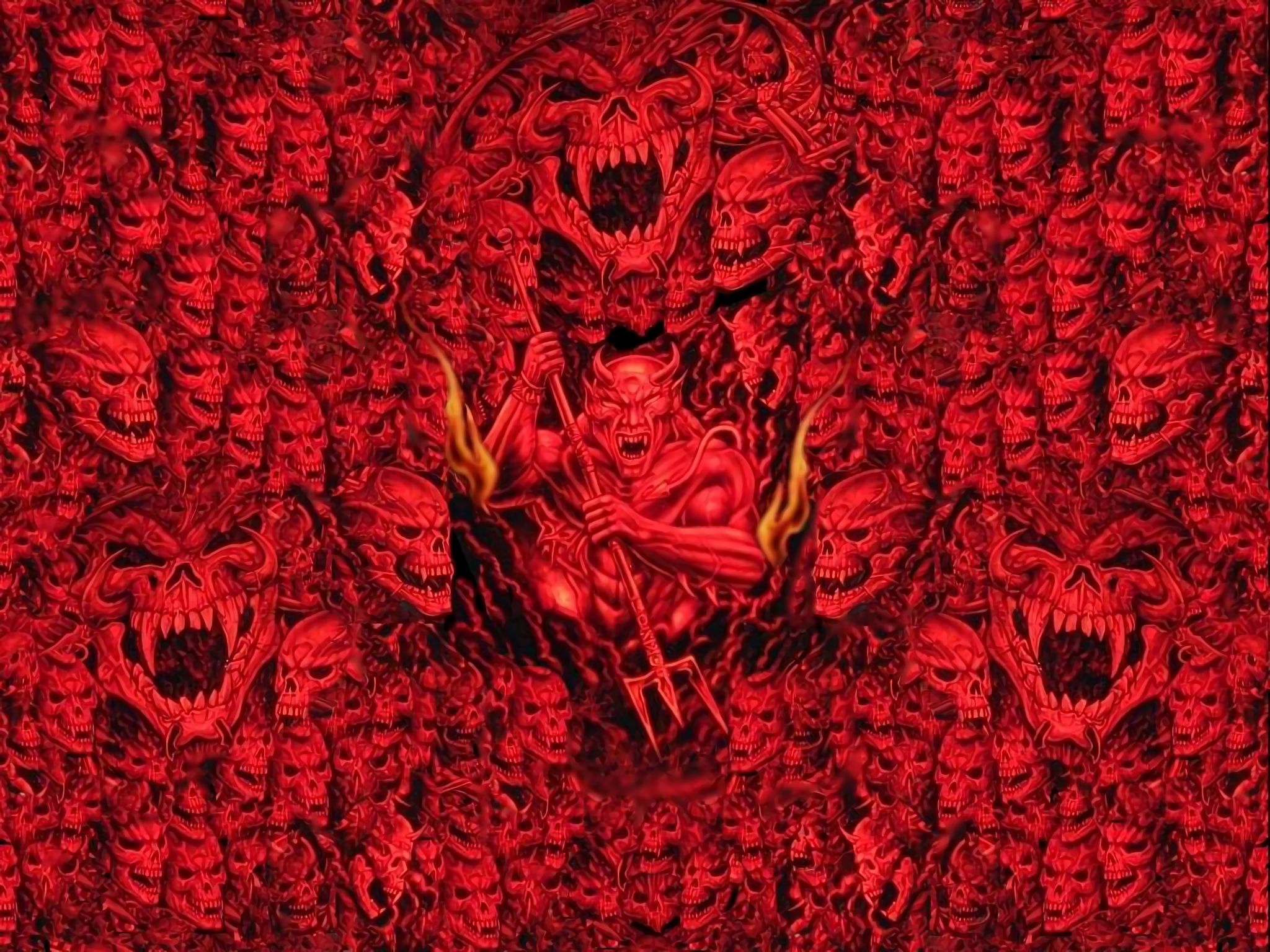 demon, dark, devil, hell, red, skull