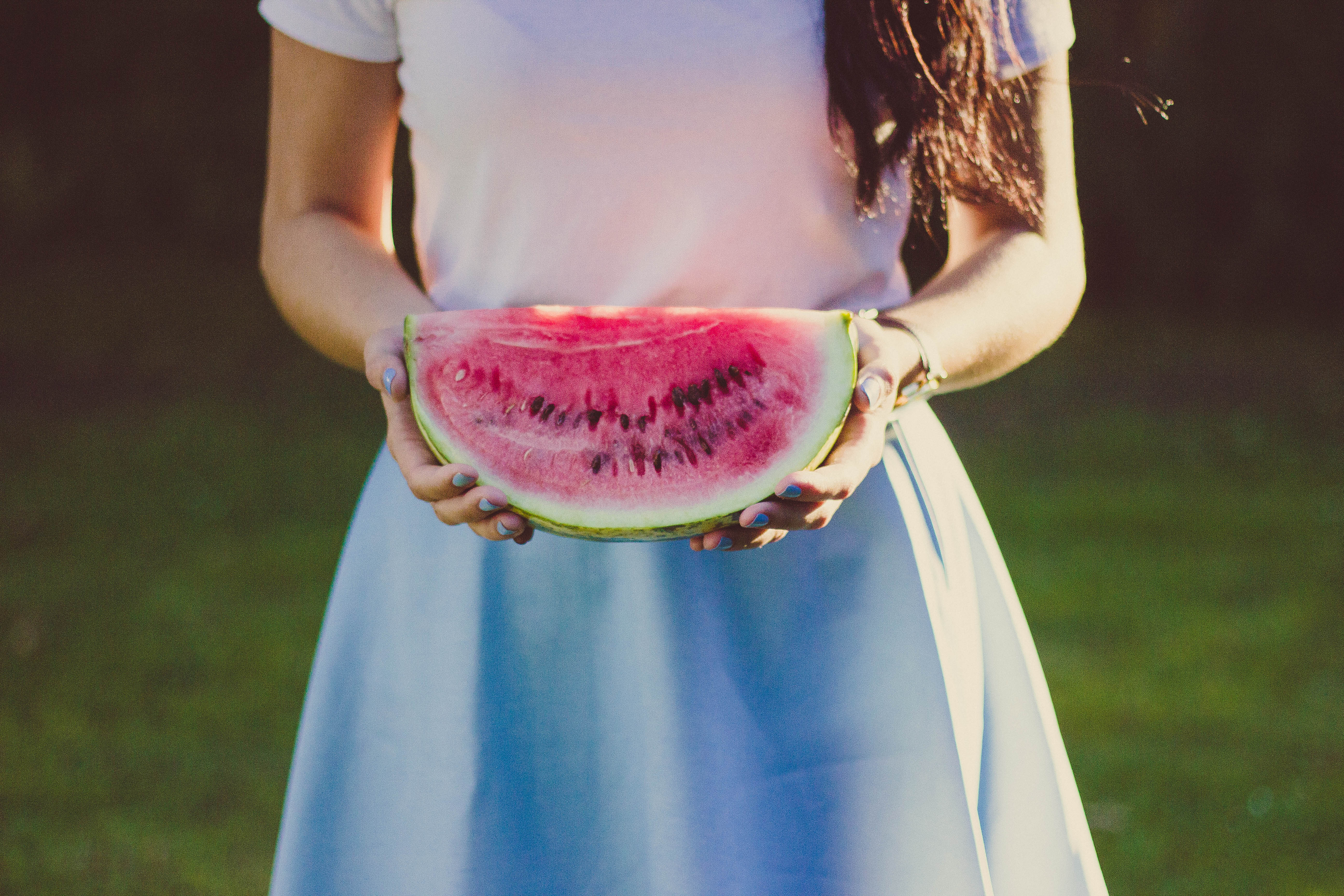 Cool Wallpapers watermelon, food, hands, girl, dress
