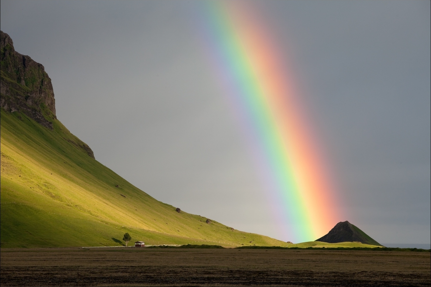 Free download wallpaper Landscape, Mountains, Rainbow, Nature on your PC desktop