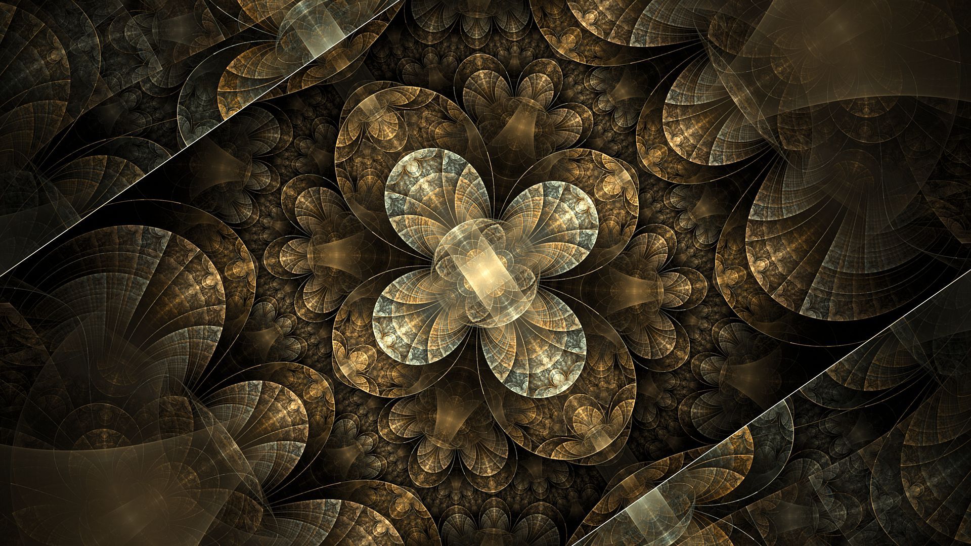 HD wallpaper gold, silver, abstract, fractal