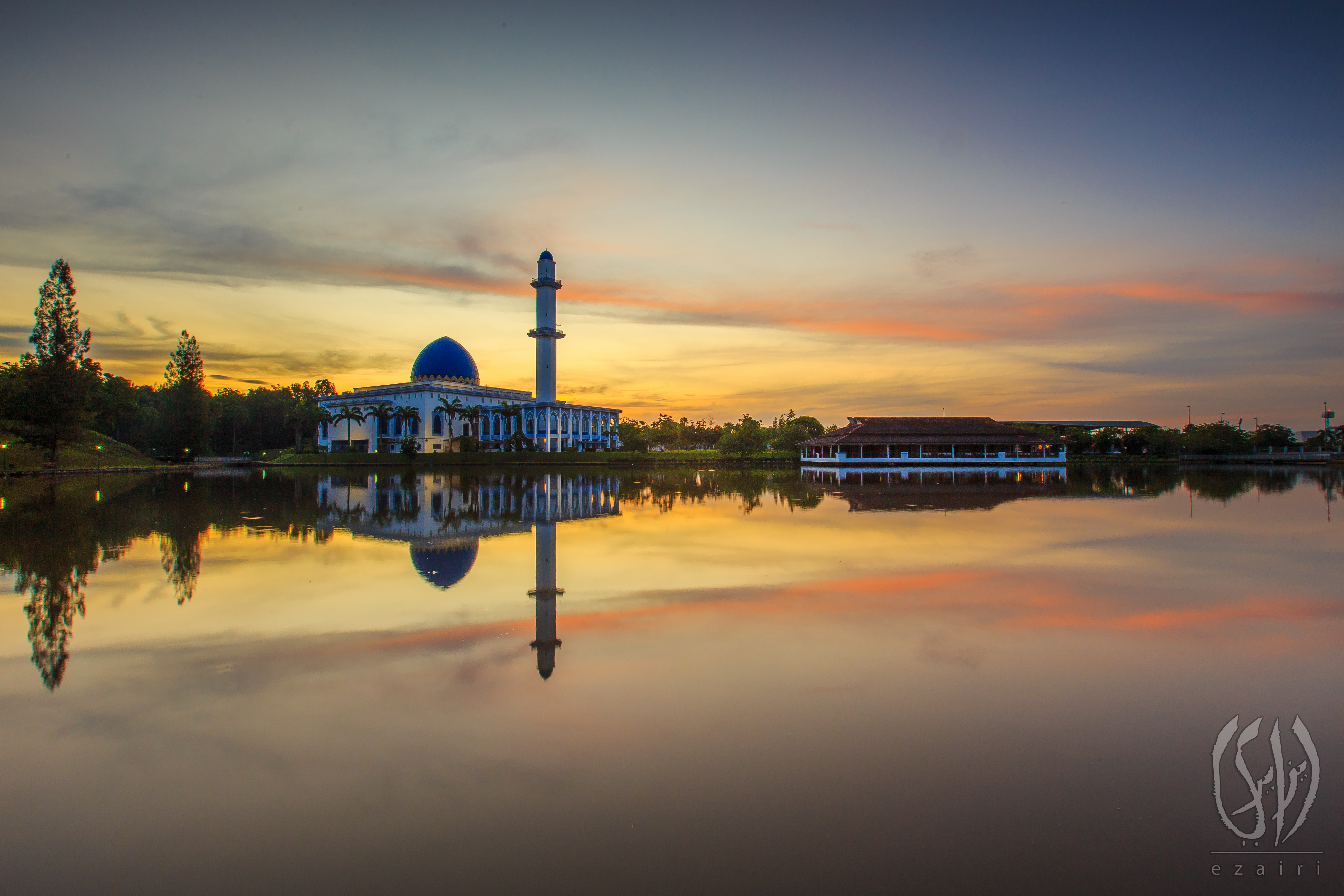 356112画像をダウンロード宗教的, モスク, 建築, マレーシア, 反射, 日の出, 日没-壁紙とスクリーンセーバーを無料で