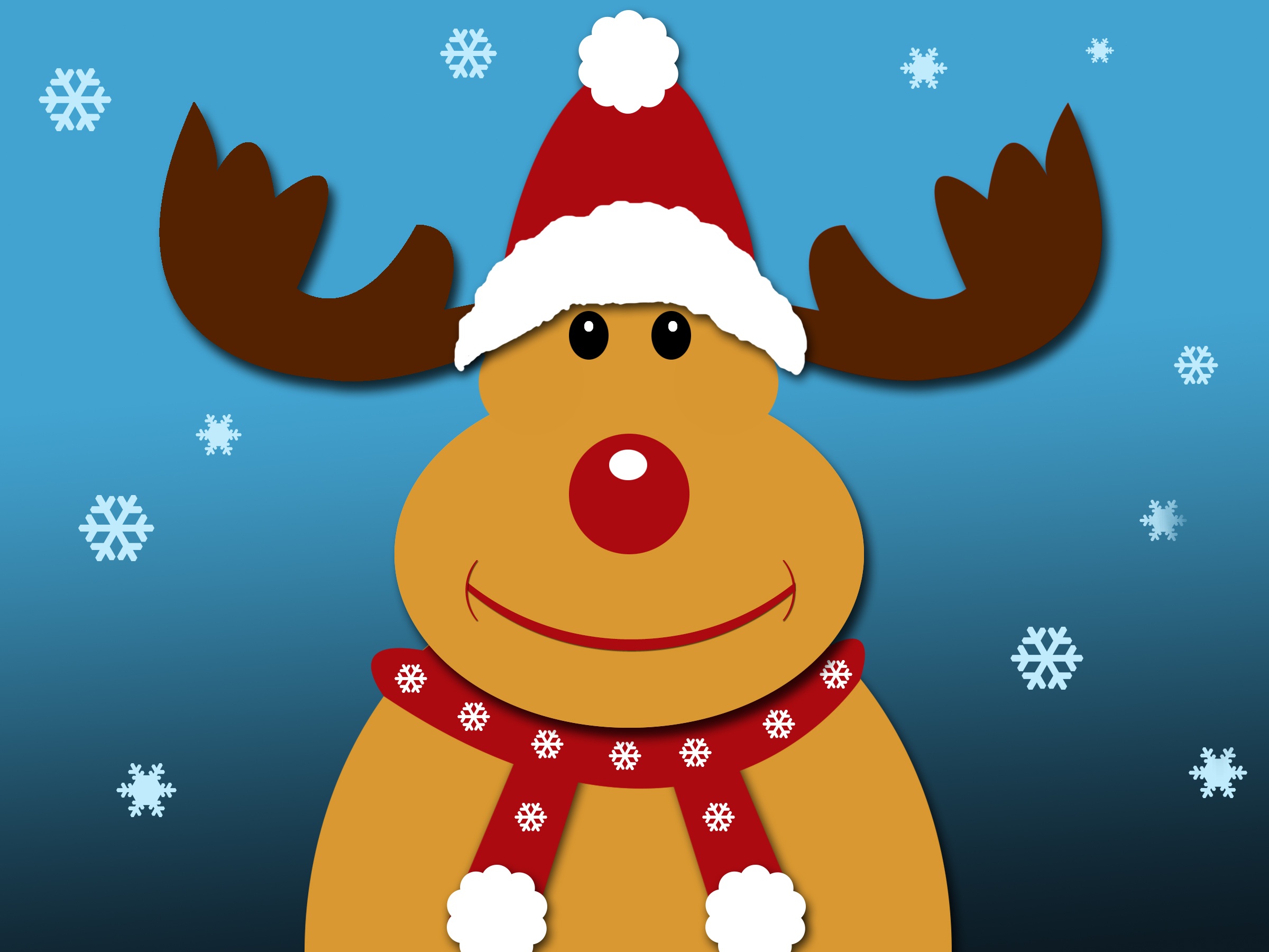 Laden Sie das Neujahr, Neues Jahr, Rudolph, Rudolf, Hirsch, Feiertage, Weihnachten-Bild kostenlos auf Ihren PC-Desktop herunter