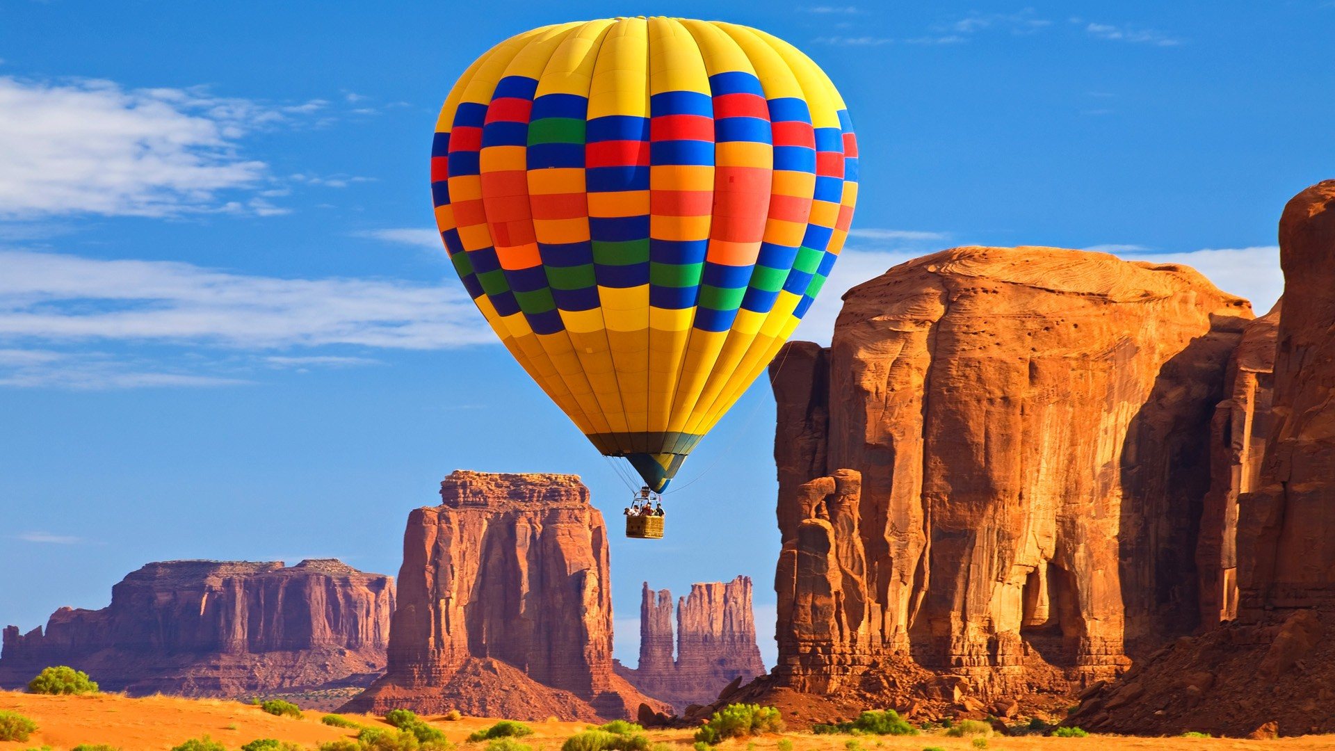 nature, canyon, vehicles, hot air balloon, balloon 8K