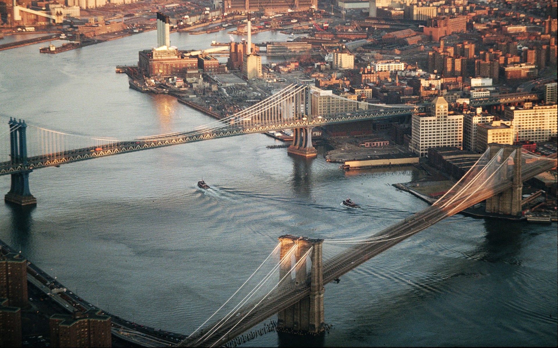 Скачать картинку Нью Йорк, Мост, Здания, Вид Сверху, Города в телефон бесплатно.