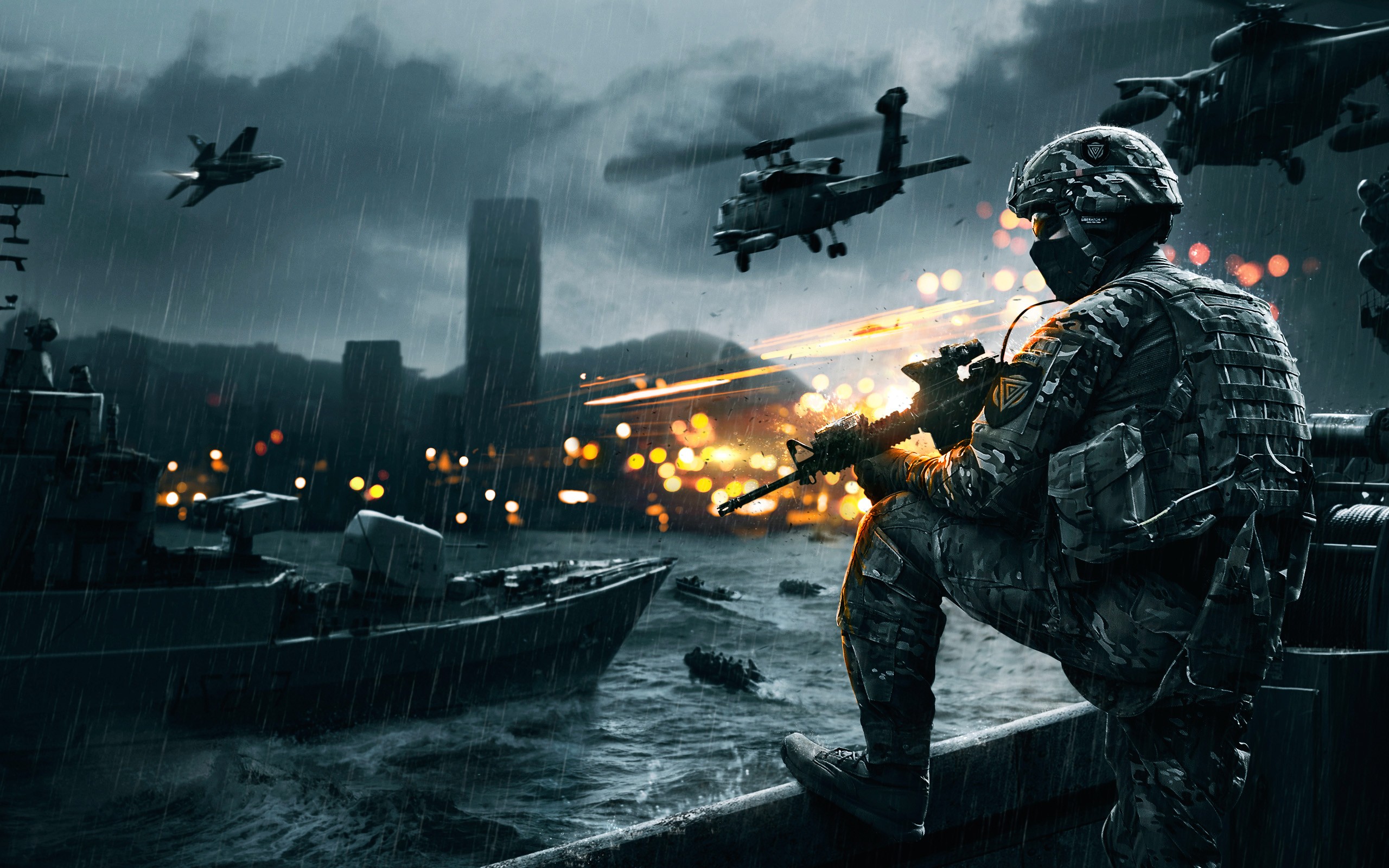 military, soldier, helicopter, battlefield, warship, video game, battlefield 4 iphone wallpaper