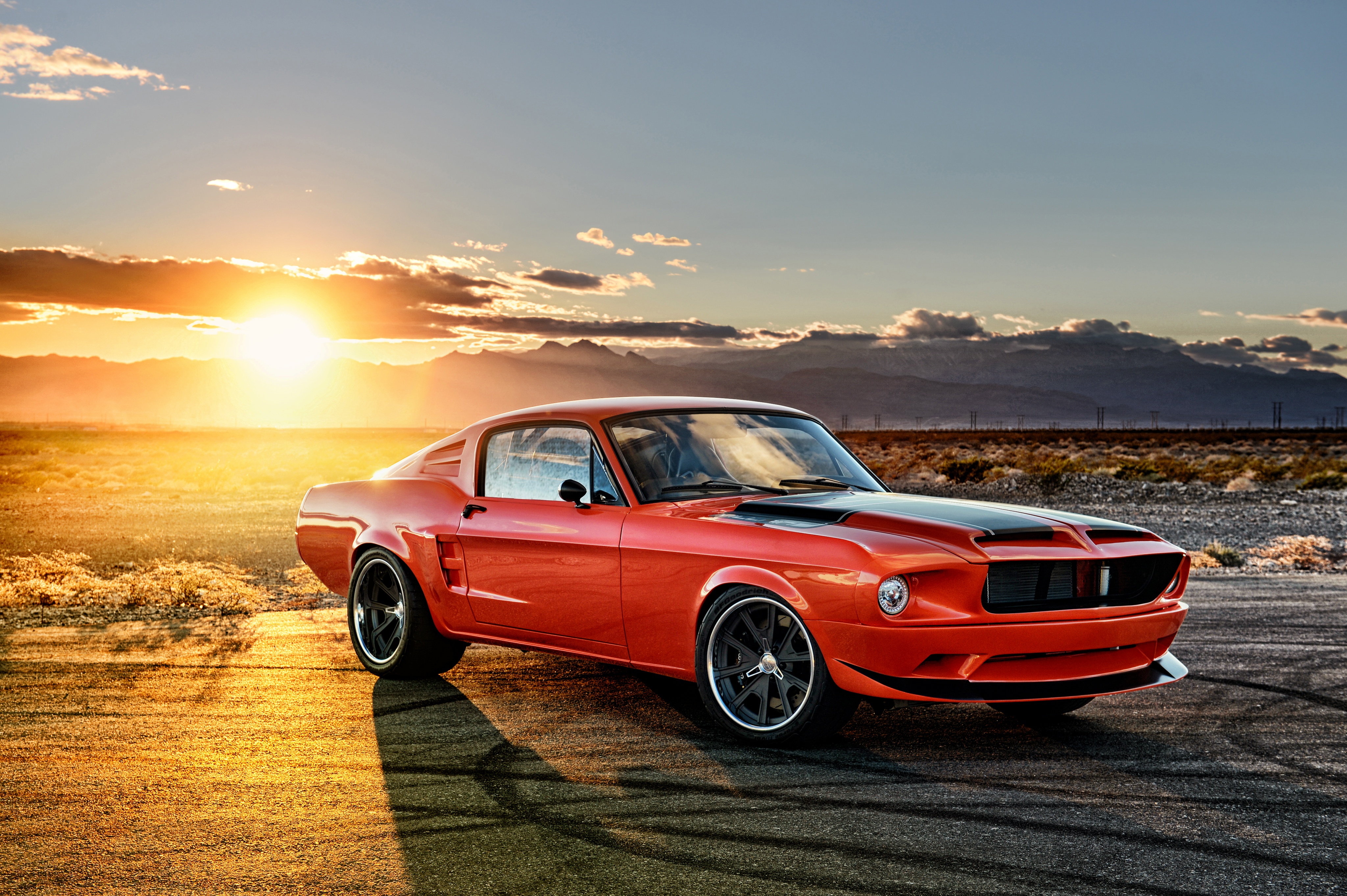 ford mustang fastback, vehicles, car, fastback, ford mustang, ford, muscle car, sunset