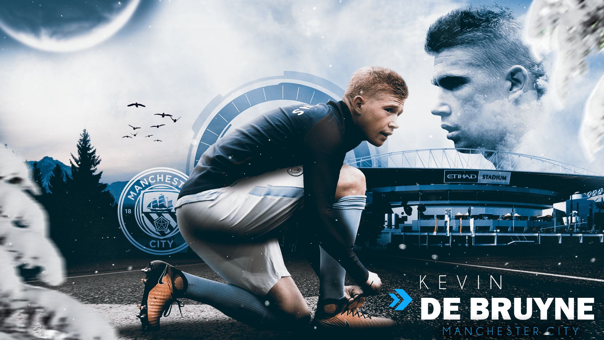 Kevin De Bruyne celebrates goal in crowd 2K wallpaper download