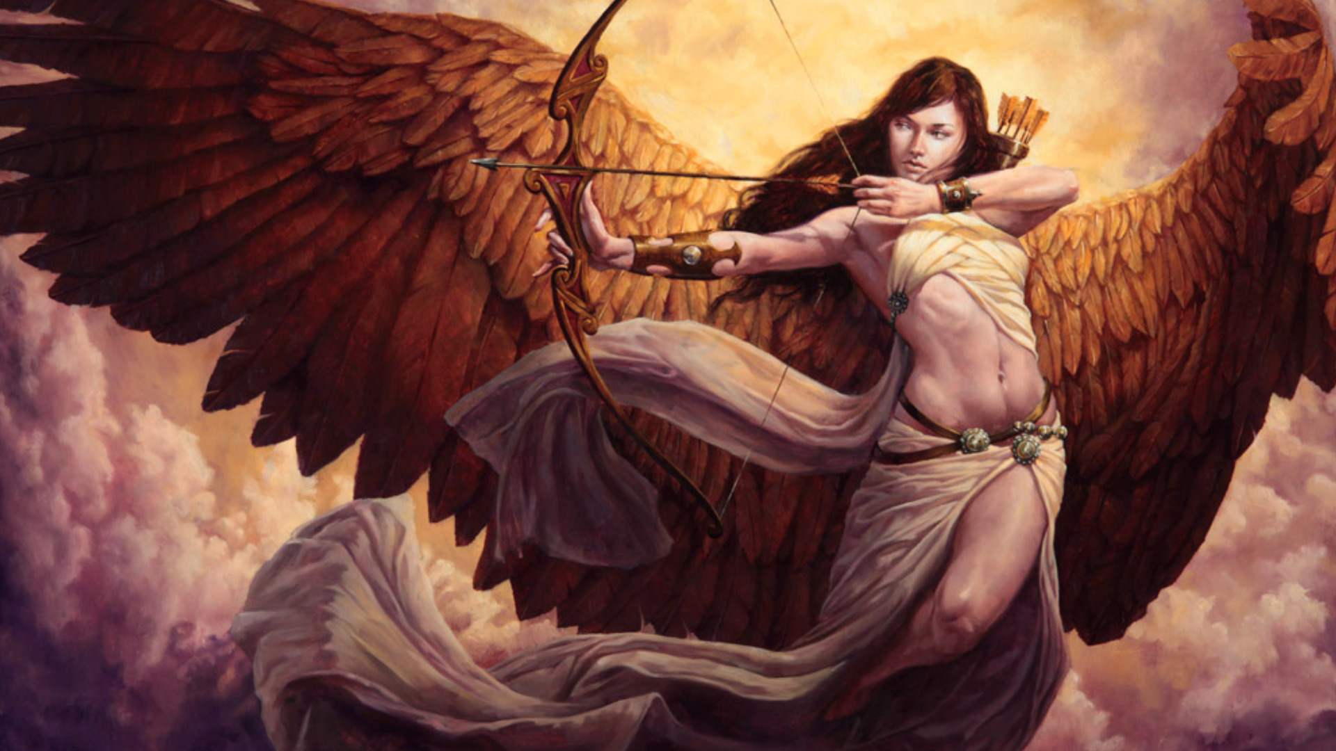 fantasy, angel warrior Phone Background