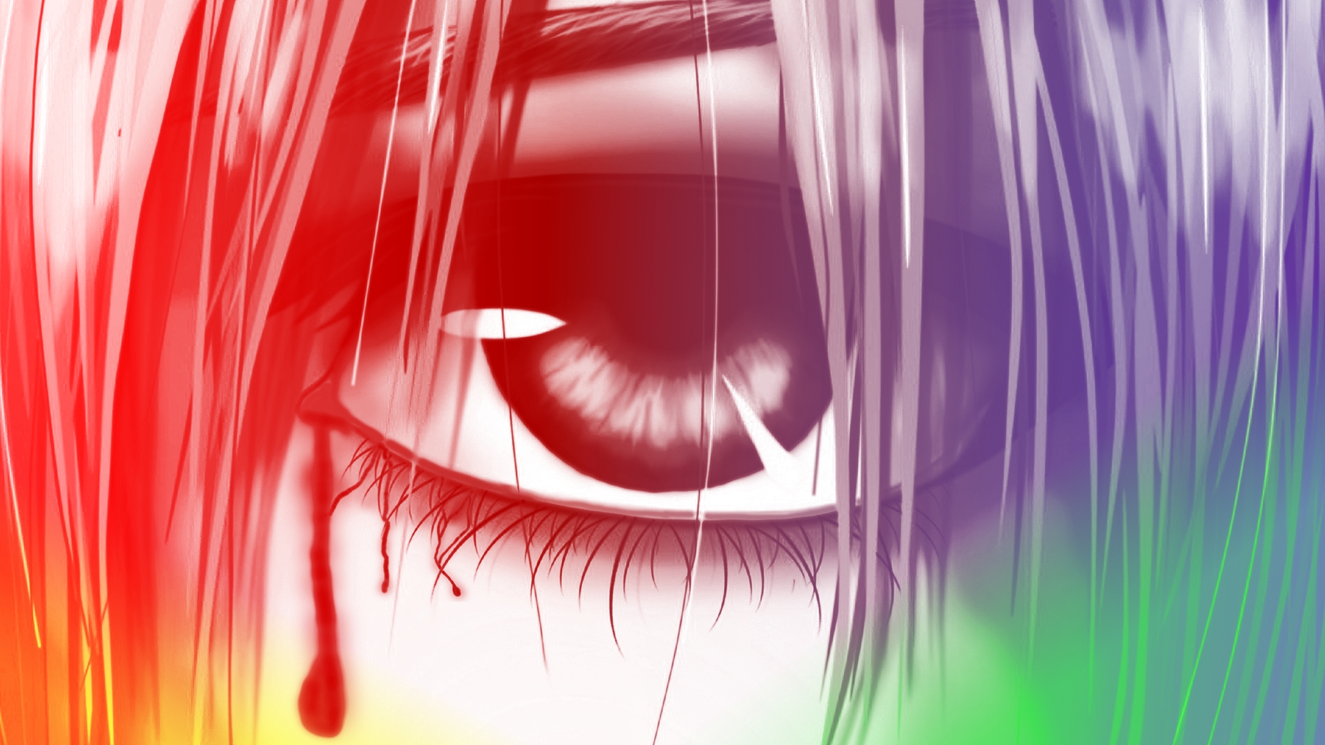 android colorful, bright, anime, elfen lied, lucy (elfen lied)