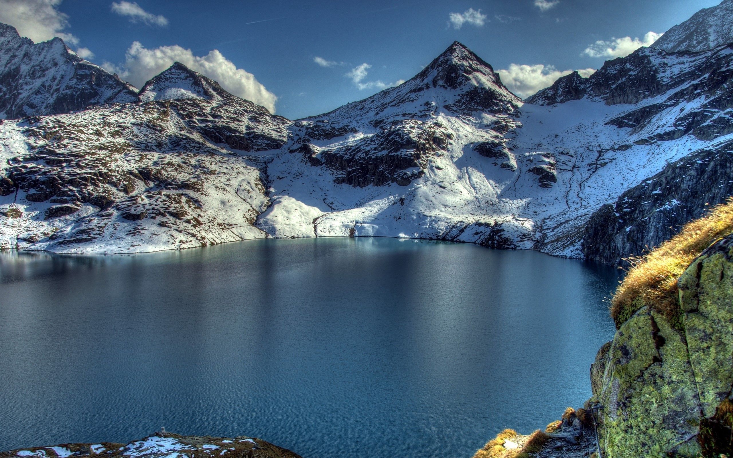 Free HD tops, snow, nature, mountains, vertex, lake